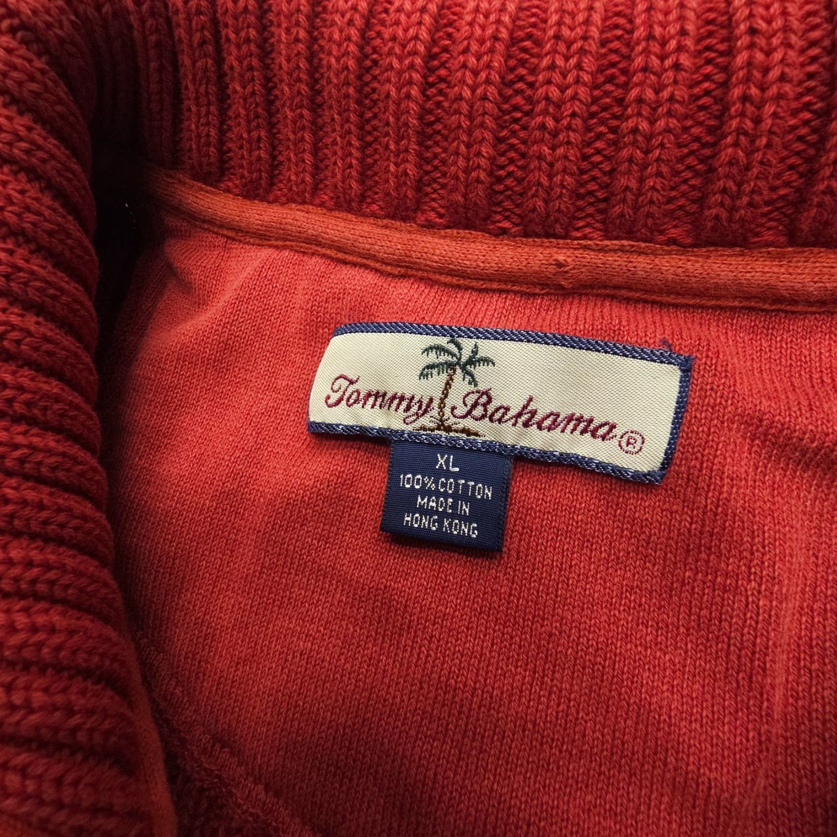 Tommy Bahama Tommy Bahama Sweater XL Red 1/4 Zip Heavyweight Mock Neck Knit Pullover Mens Size US XL / EU 56 / 4 - 4 Thumbnail