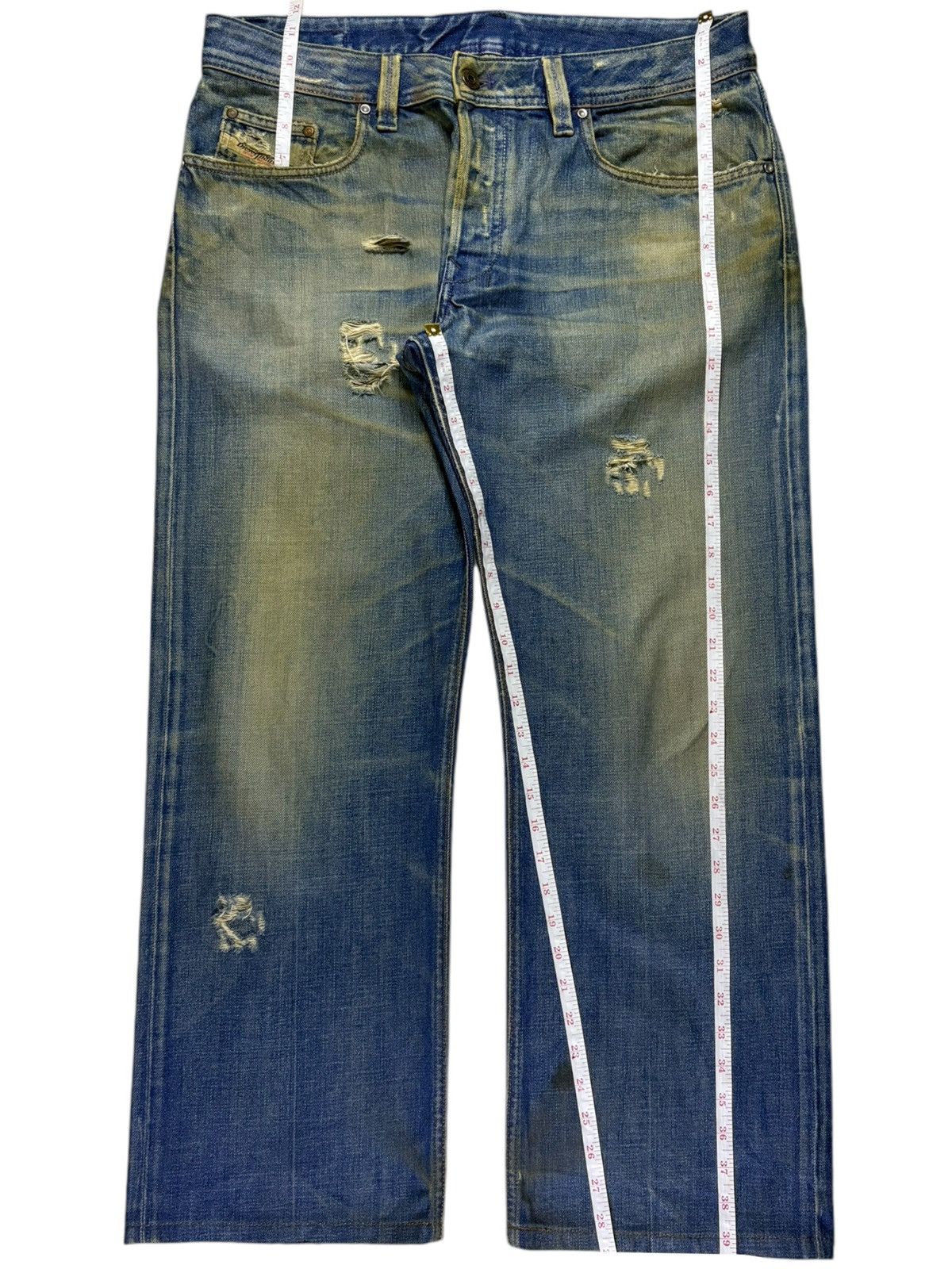 Diesel × Diesel Black Gold Vintage Italy Diesel Mud Wash Distressed Baggy Jeans Size US 36 / EU 52 - 12 Thumbnail