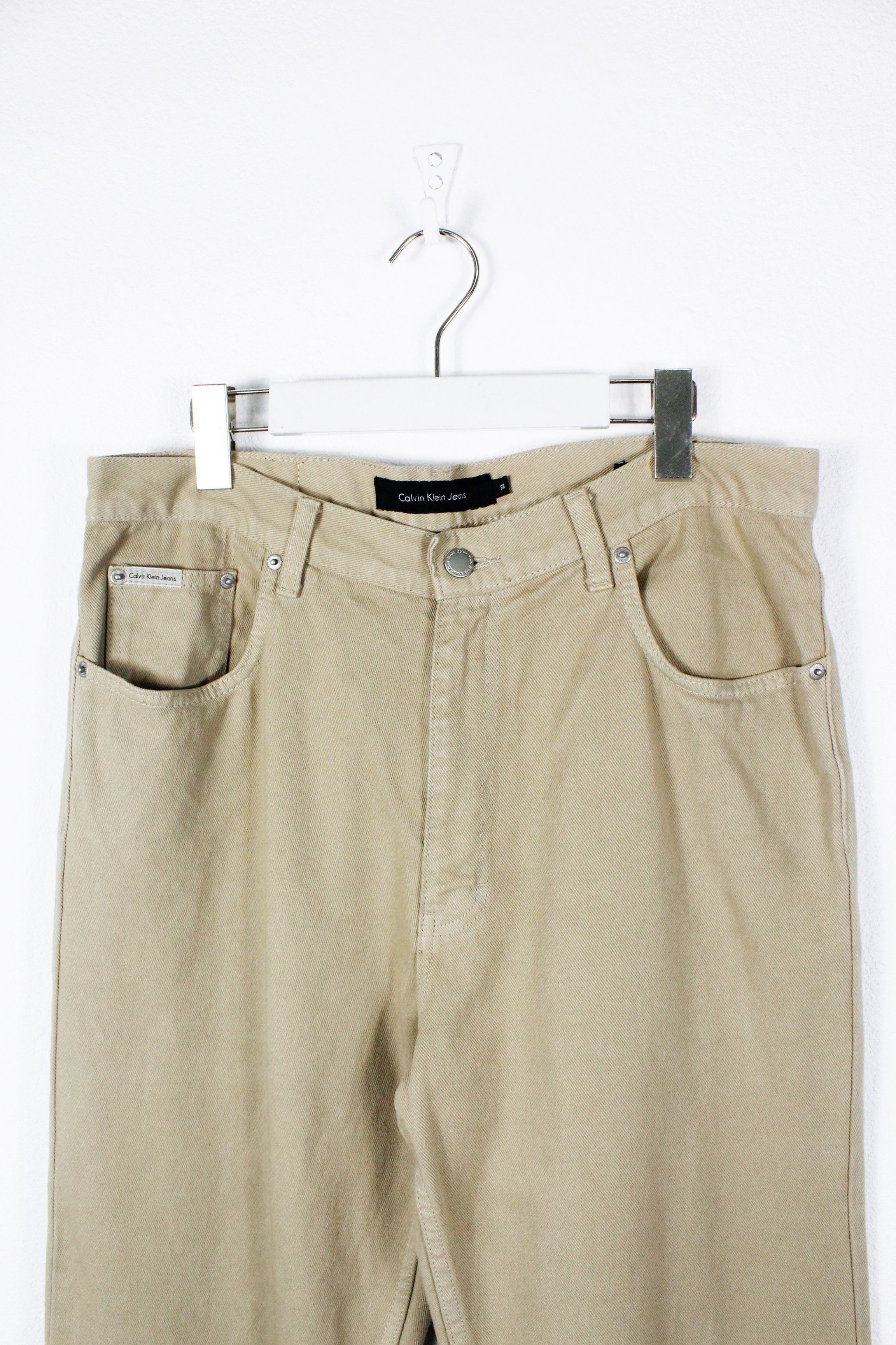 Calvin Klein × Jean Calvin Klein Jeans Beige Easy Fit Denim Pants Vintage Y2K Size US 33 - 2 Thumbnail
