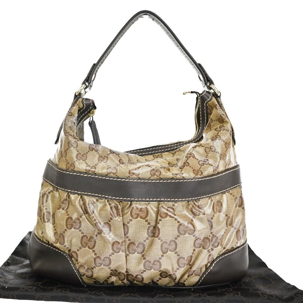 Gucci Gg Crystal Beige Canvas Shoulder Bag (Pre-Owned) Size ONE SIZE - 1 Thumbnail