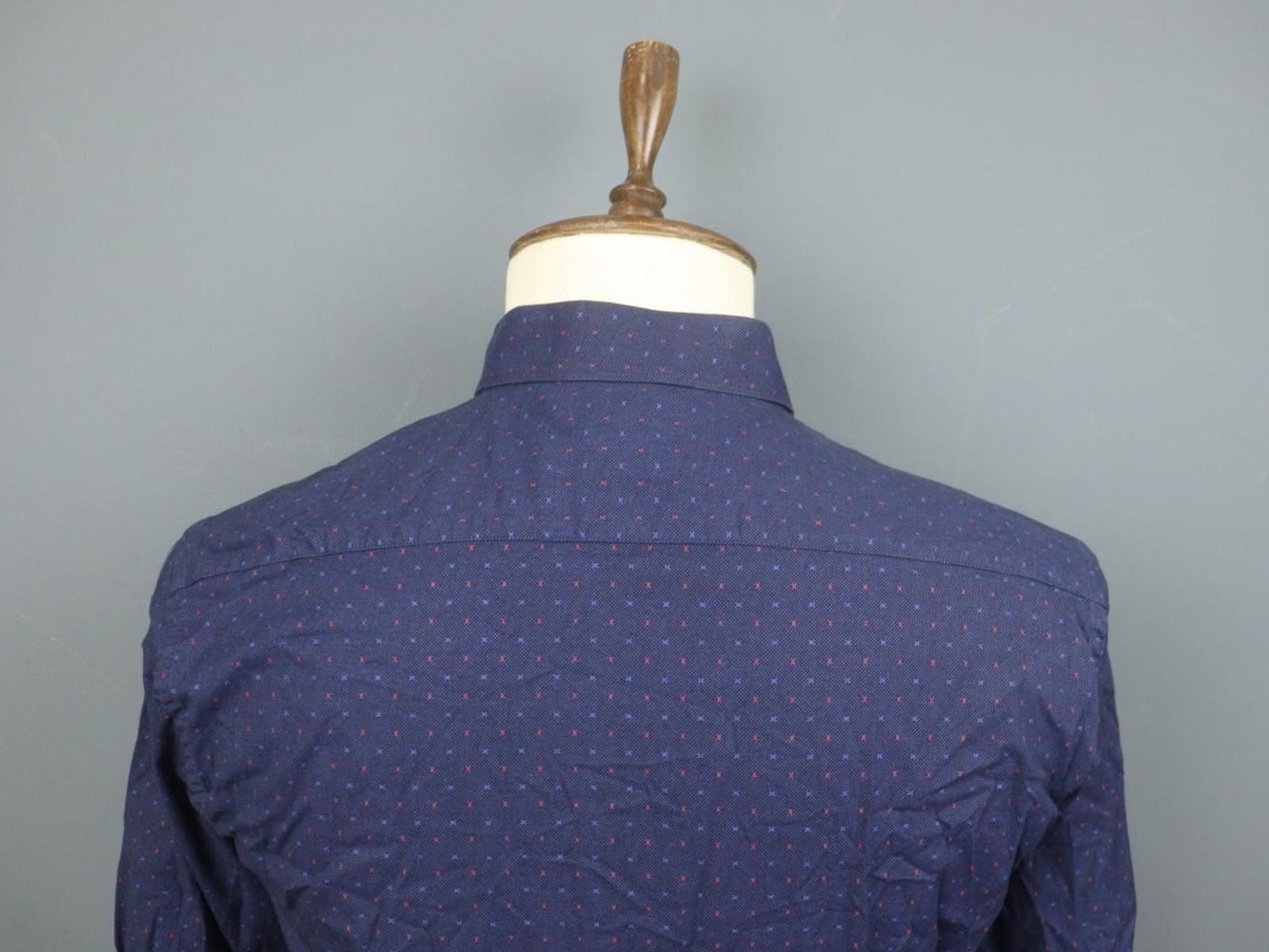 Givenchy Givenchy Blue Polka Dot Cotton Collared Shirt Size 41/42 Size US M / EU 48-50 / 2 - 6 Thumbnail