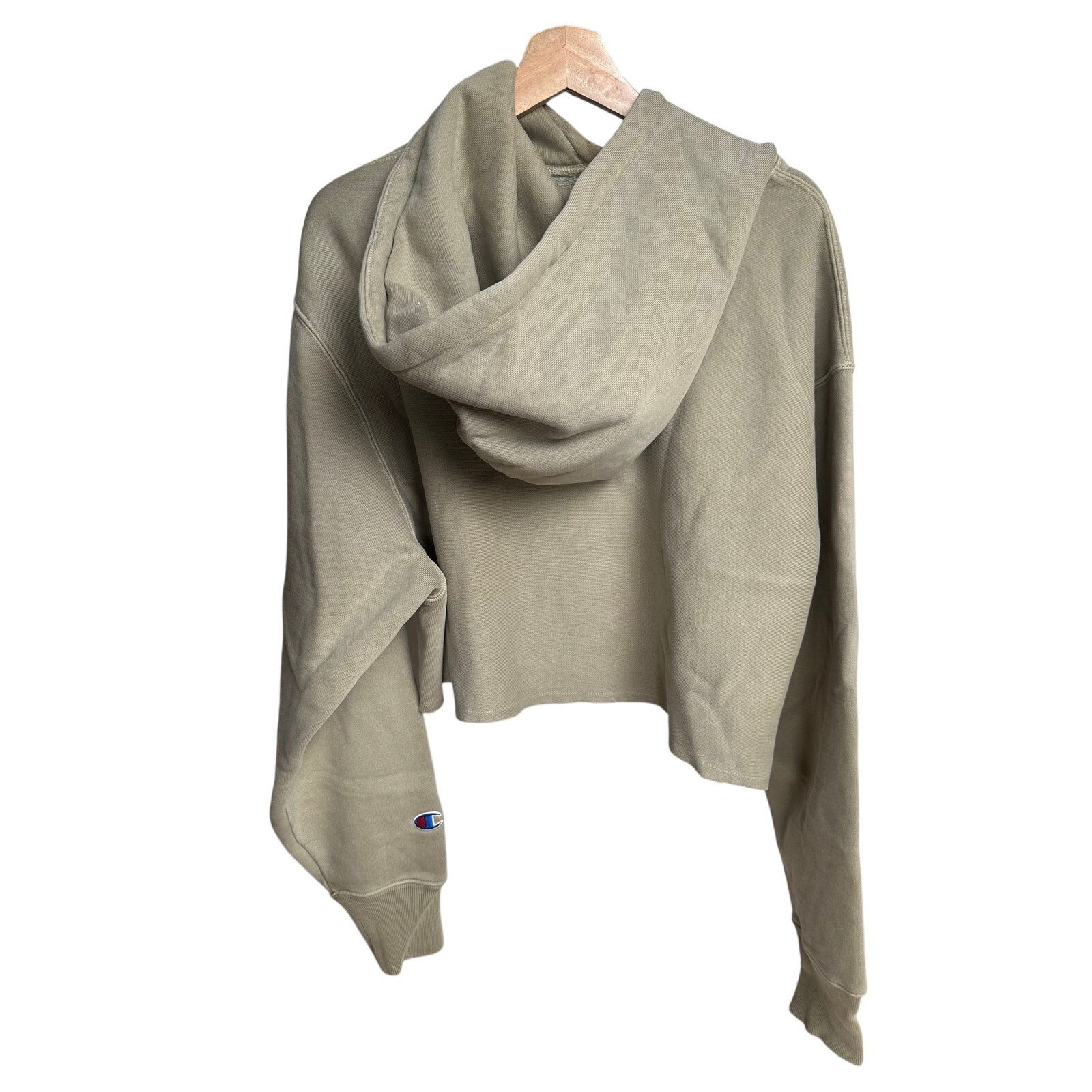 Champion Champion Cropped Beige Hoodie Women’s Size L Large Logo Size L / US 10 / IT 46 - 2 Thumbnail