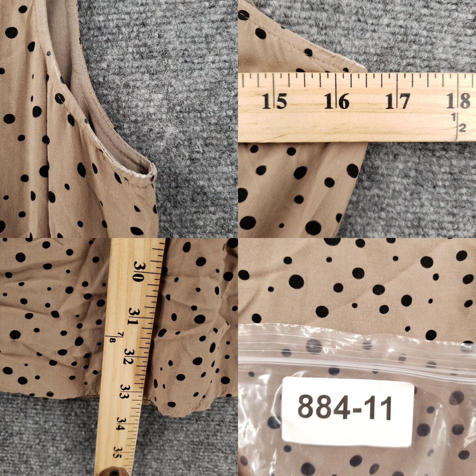 Loft LOFT Ann Taylor Dress Womens Petite Brown Fit & Flare Polka Dot Tie Front Sleeveless A-Line Mini 2XSP XS Petites Womens 2XSP Size XXS / US 00 / IT 34 - 8 Thumbnail