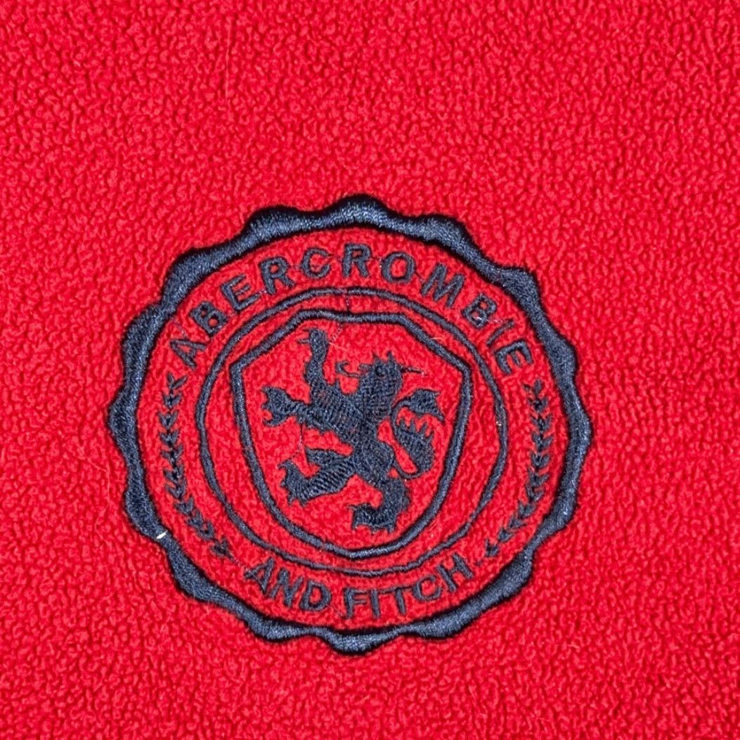 Abercrombie & Fitch VINTAGE Abercrombie & Fitch Hoodie Men MEDIUM Red Fleece Crest Logo 90s Size US M / EU 48-50 / 2 - 4 Thumbnail