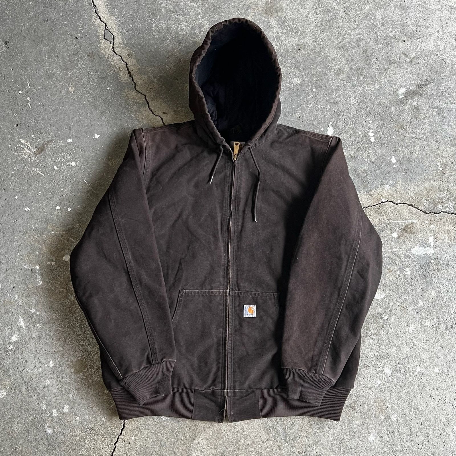 Carhartt × Vintage Carhartt WJ130 DKB WOMENS brown hooded work wear jacket Size US L / EU 52-54 / 3 - 1 Thumbnail