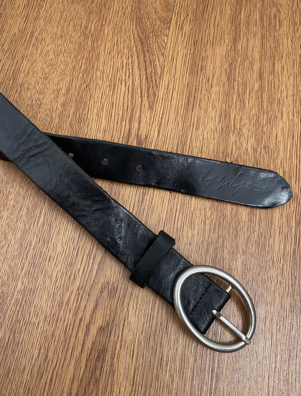 Yohji Yamamoto Yohji yamamoto black classic leather belt Size ONE SIZE - 2 Thumbnail