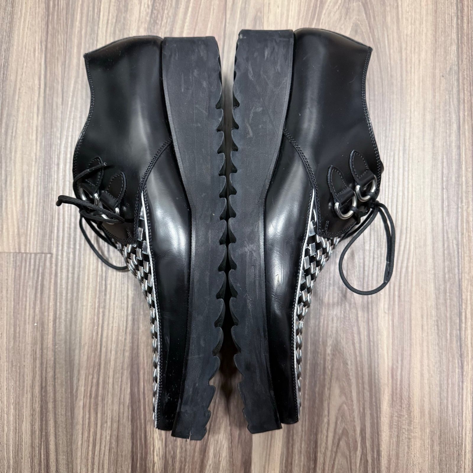 Dsquared2 DSQUARED2 Rare Runway Lace Up Shoes Black Silver EU 41.5 Size US 8.5 / EU 41-42 - 6 Thumbnail
