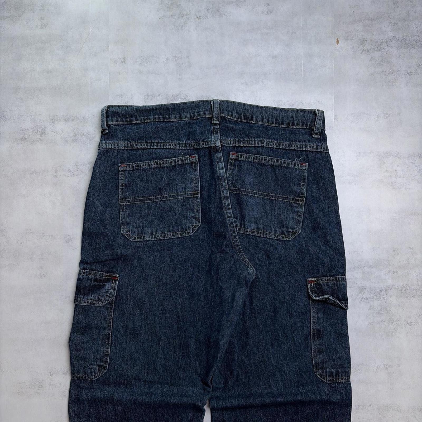 Wrangler Y2K Dark Wash Wrangler Grunge Baggy Skater Cargo Denim Jeans Size 32" / US 10 / IT 46 - 2 Thumbnail