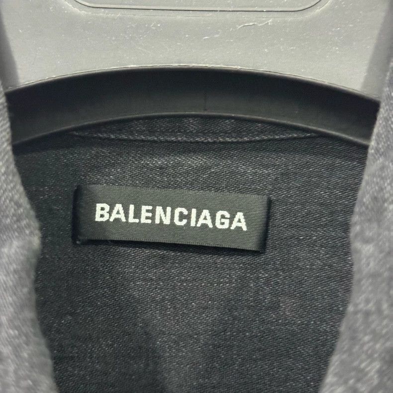 Balenciaga Balenciaga Denim Shirt with Green Lettering-2505 Size US M / EU 48-50 / 2 - 4 Thumbnail