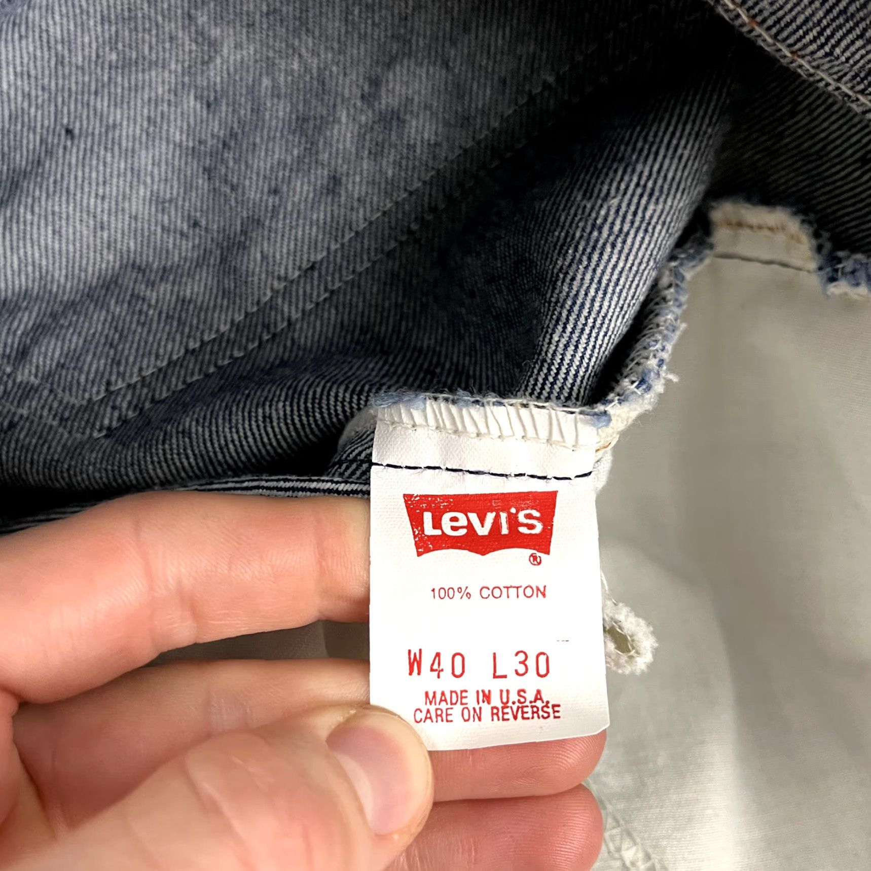 Levi's VINTAGE LEVI 505 Jeans Mens 40 x 30 Straight Blue Denim Orange Tab USA Made 80s Size US 40 / EU 56 - 7 Thumbnail