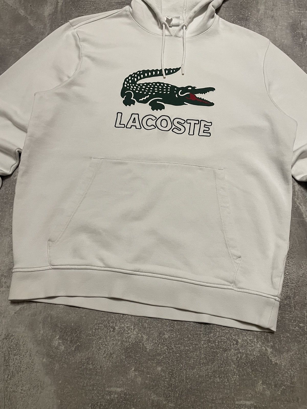Lacoste Vintage Lacoste Big Logo Hoodie L Size US L / EU 52-54 / 3 - 3 Thumbnail