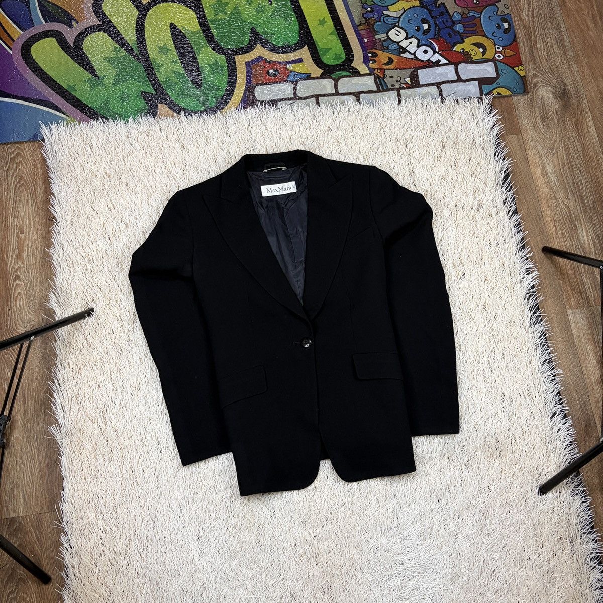 Max Mara Max Mara Wool Blazer Black Single Button Jacket size 40 S Size S / US 4 / IT 40 - 1 Thumbnail