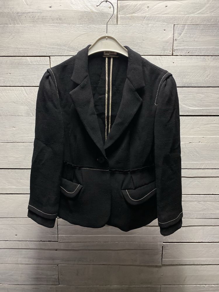 Miu Miu Miu Miu Wool Blazer Size S / US 4 / IT 40 - 1 Thumbnail