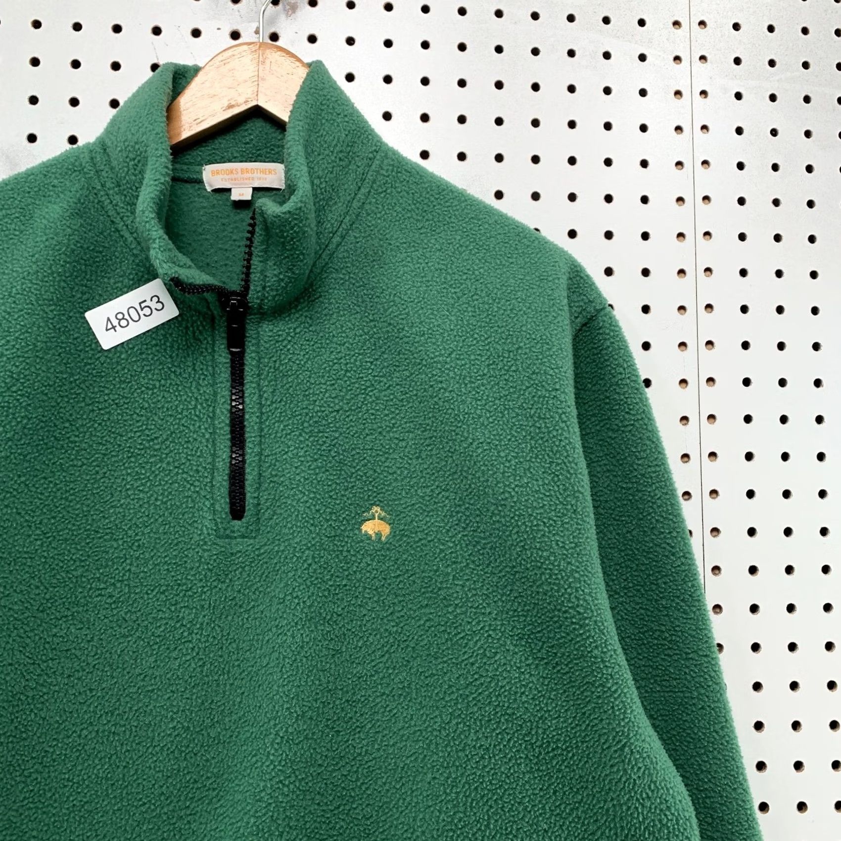 Brooks Brothers Brooks Brothers Sweater Mens M Green 1/4 Zip Fleece Pullover USA 80s 90s Vintage Style Pullover Mens Green 1/4 Zip Fleece Sweater Size US M / EU 48-50 / 2 - 7 Thumbnail