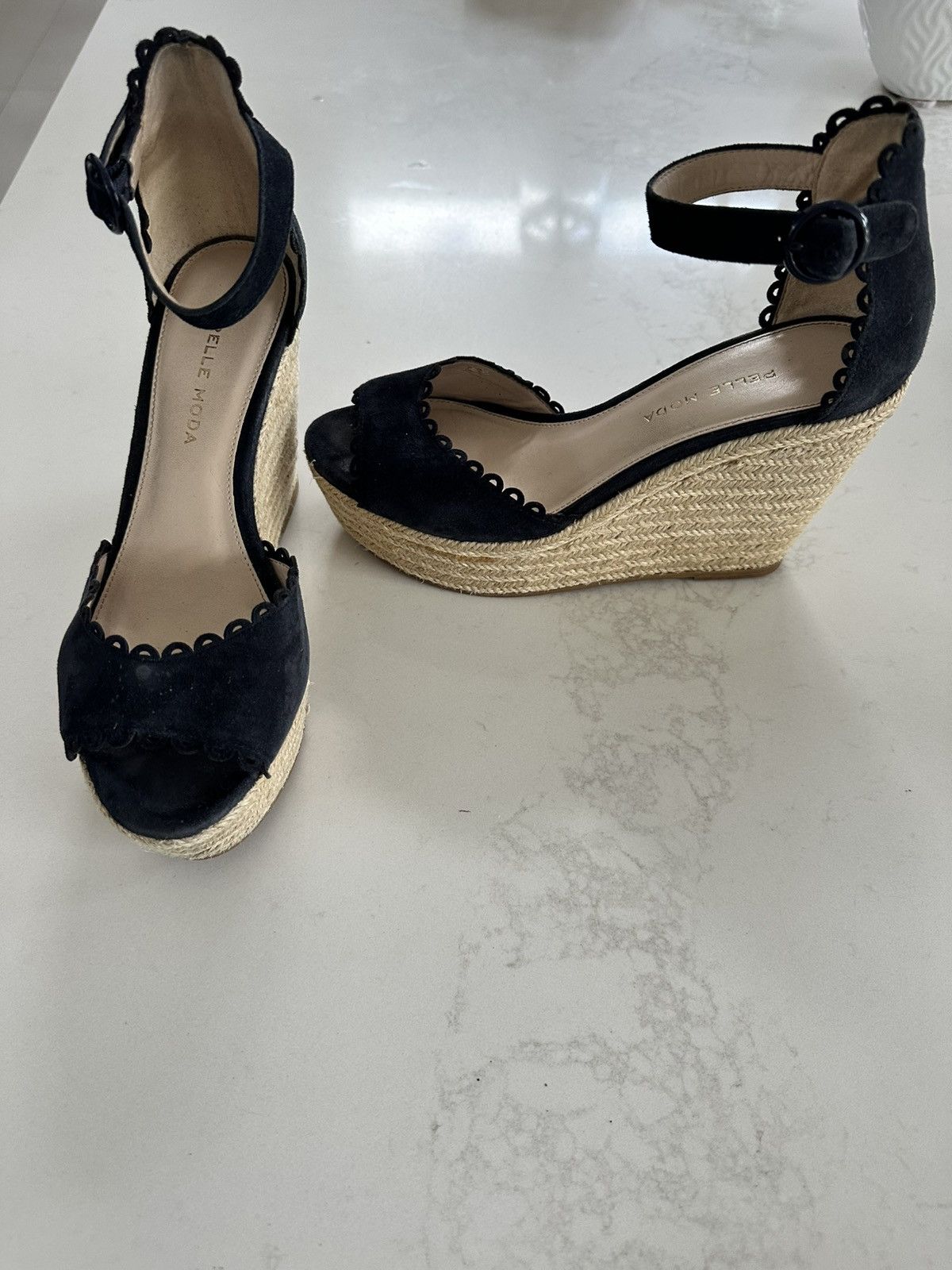 Pelle Moda PELLE MODA NAVY SUEDE WEDGE ESPADRILLES SIZE 7.5 Size US 7.5 / IT 37.5 - 1 Thumbnail