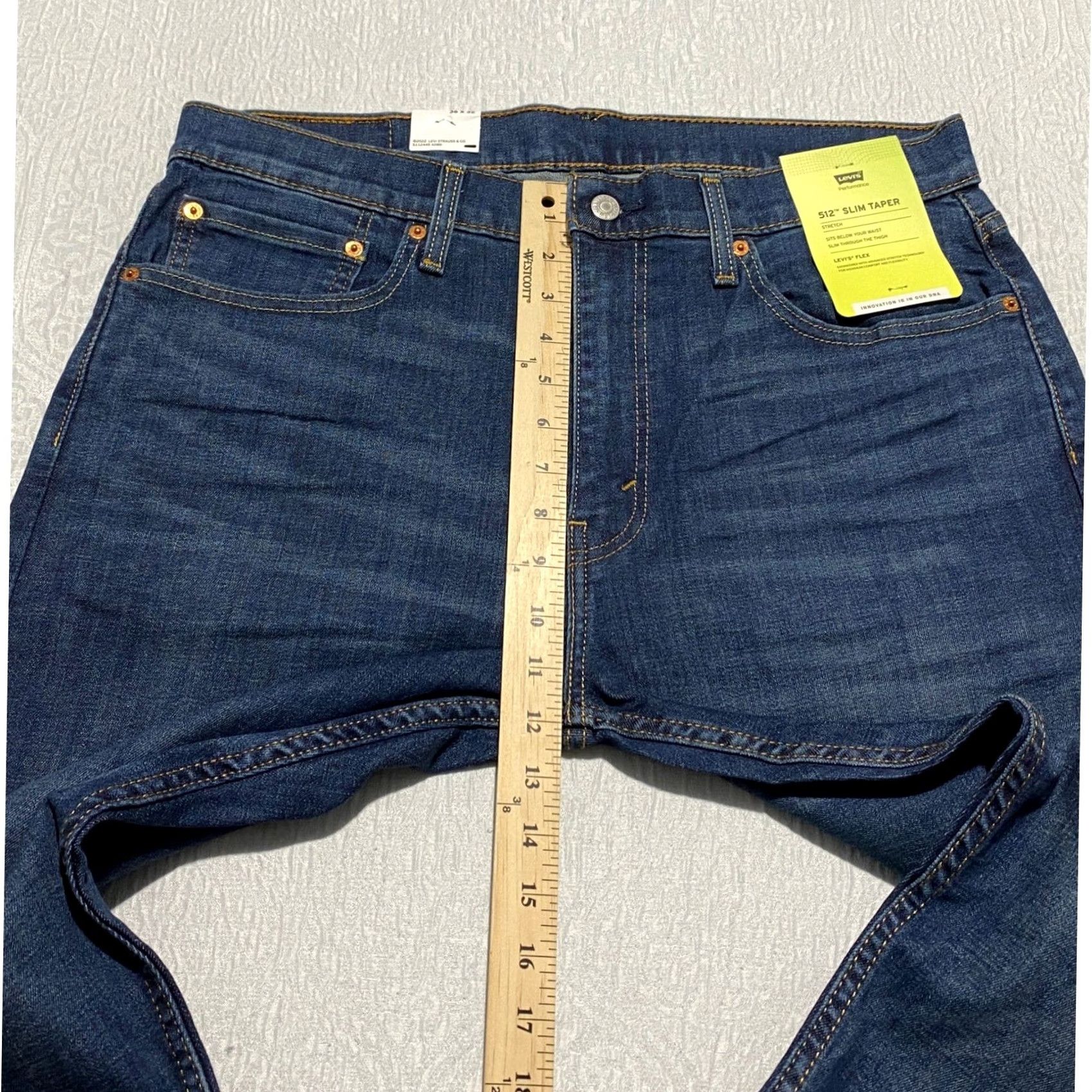 Levi's Levi's Jeans 512 Slim Taper 36x32 Dark Wash Blue Flex Stretch Denim 5-Pocket Mens Size US 36 / EU 52 - 4 Thumbnail
