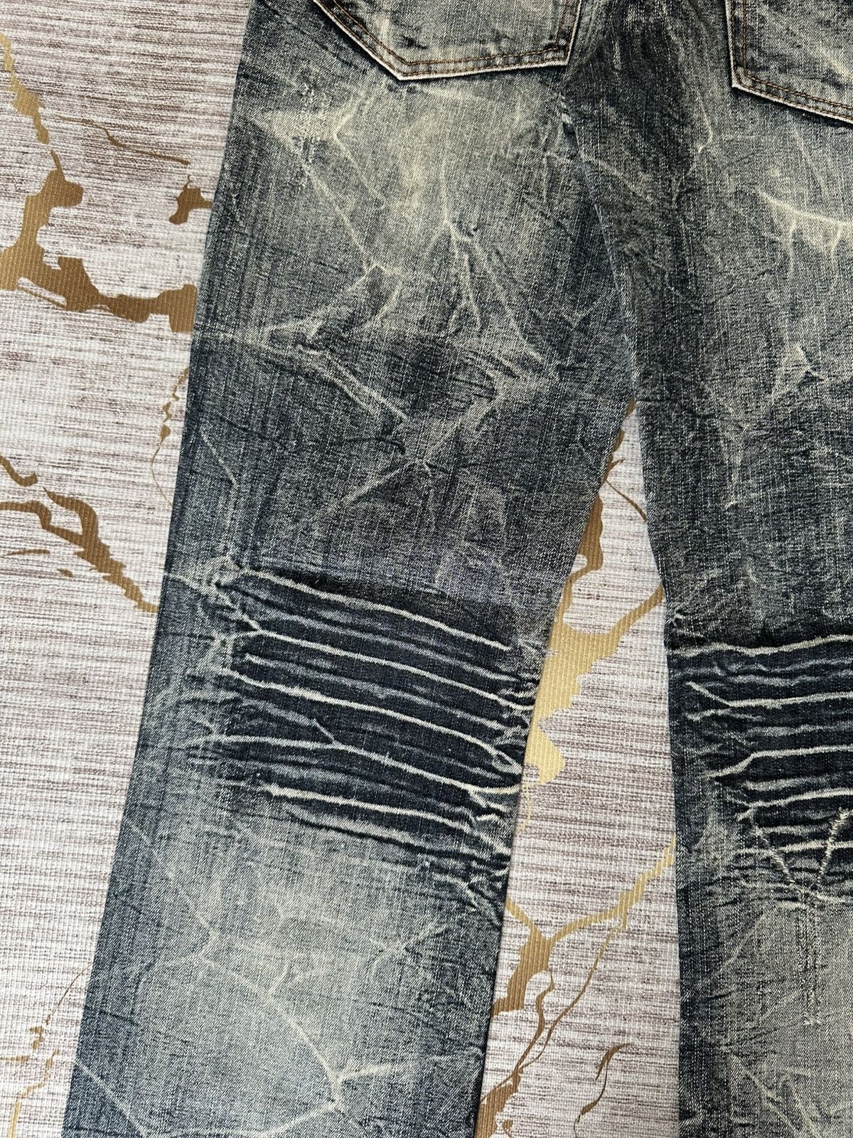 Tornado Mart FLARE Black Barcara Distressed Claw Marks Design Denim Size US 30 / EU 46 - 15 Thumbnail