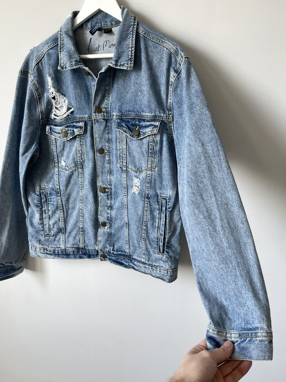 H&M H&M x Nicki Minaj Limited Distressed Rare Denim Jacket Size M / US 6-8 / IT 42-44 - 6 Thumbnail