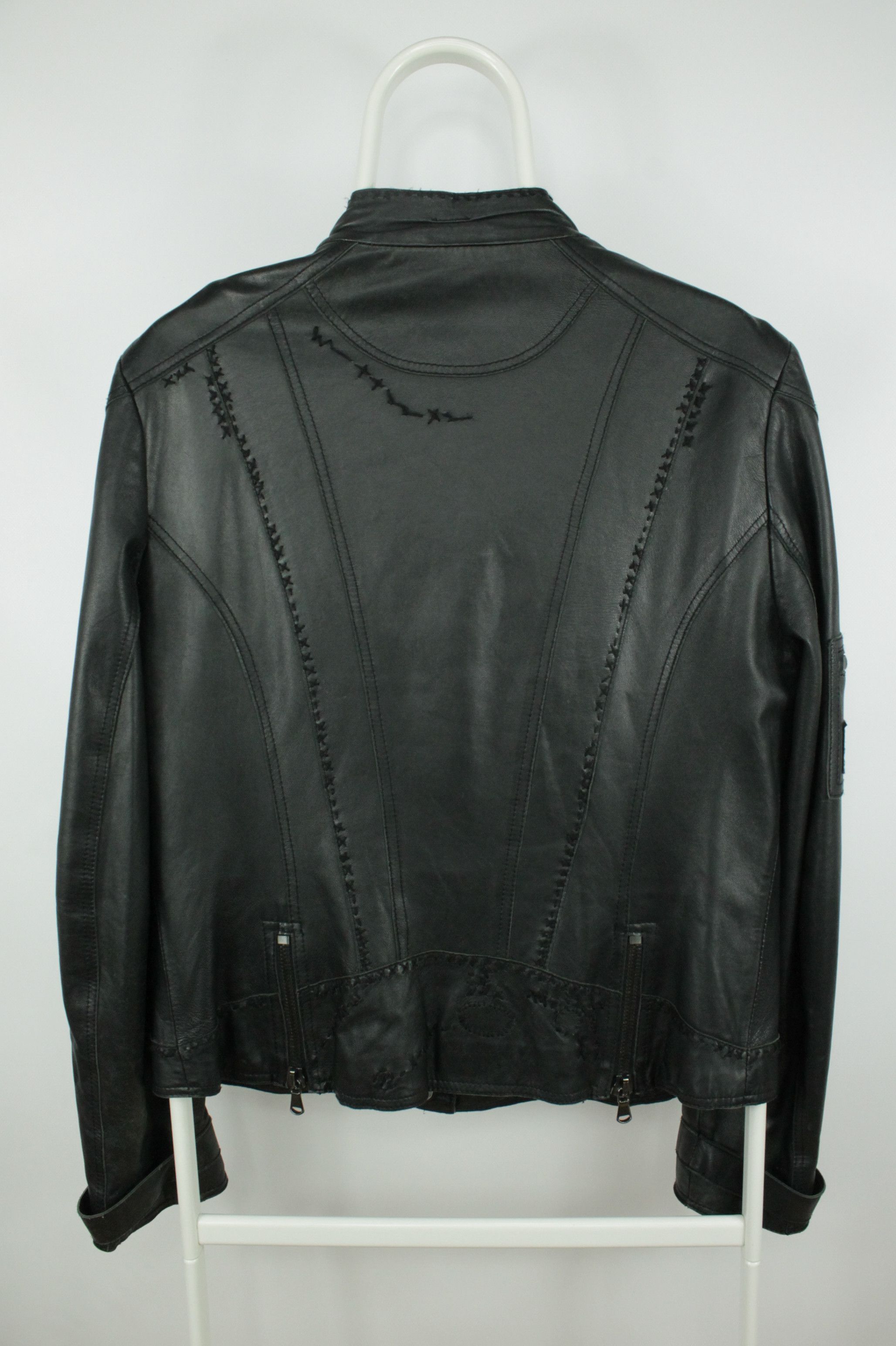Designer Orwell Repair Black Leather Jacket WMNS Size XL / US 12-14 / IT 48-50 - 6 Thumbnail