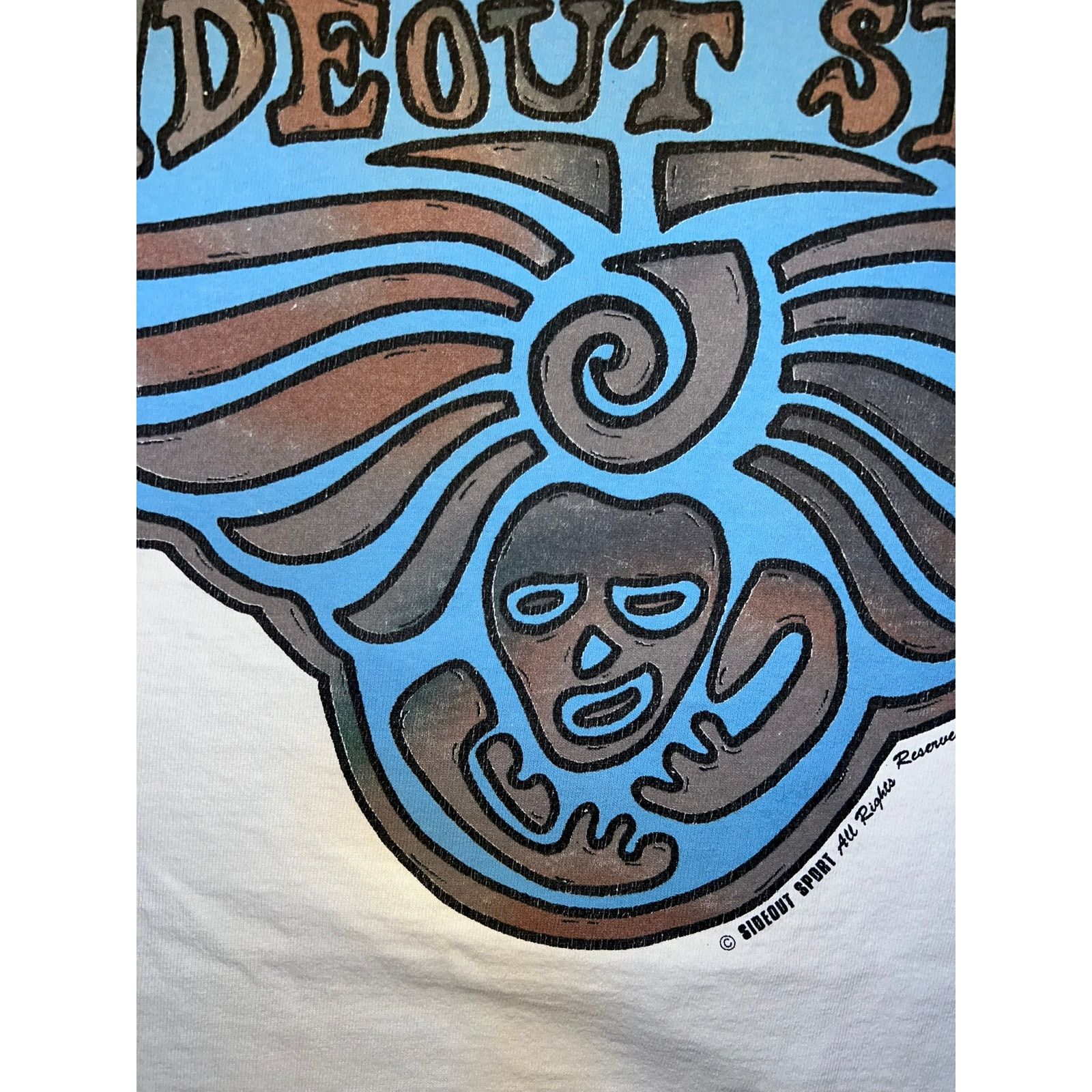 Sideout Vintage Surfing Shirt Sideout Sport Beach Art White Tee XL Size US XL / EU 56 / 4 - 10 Thumbnail