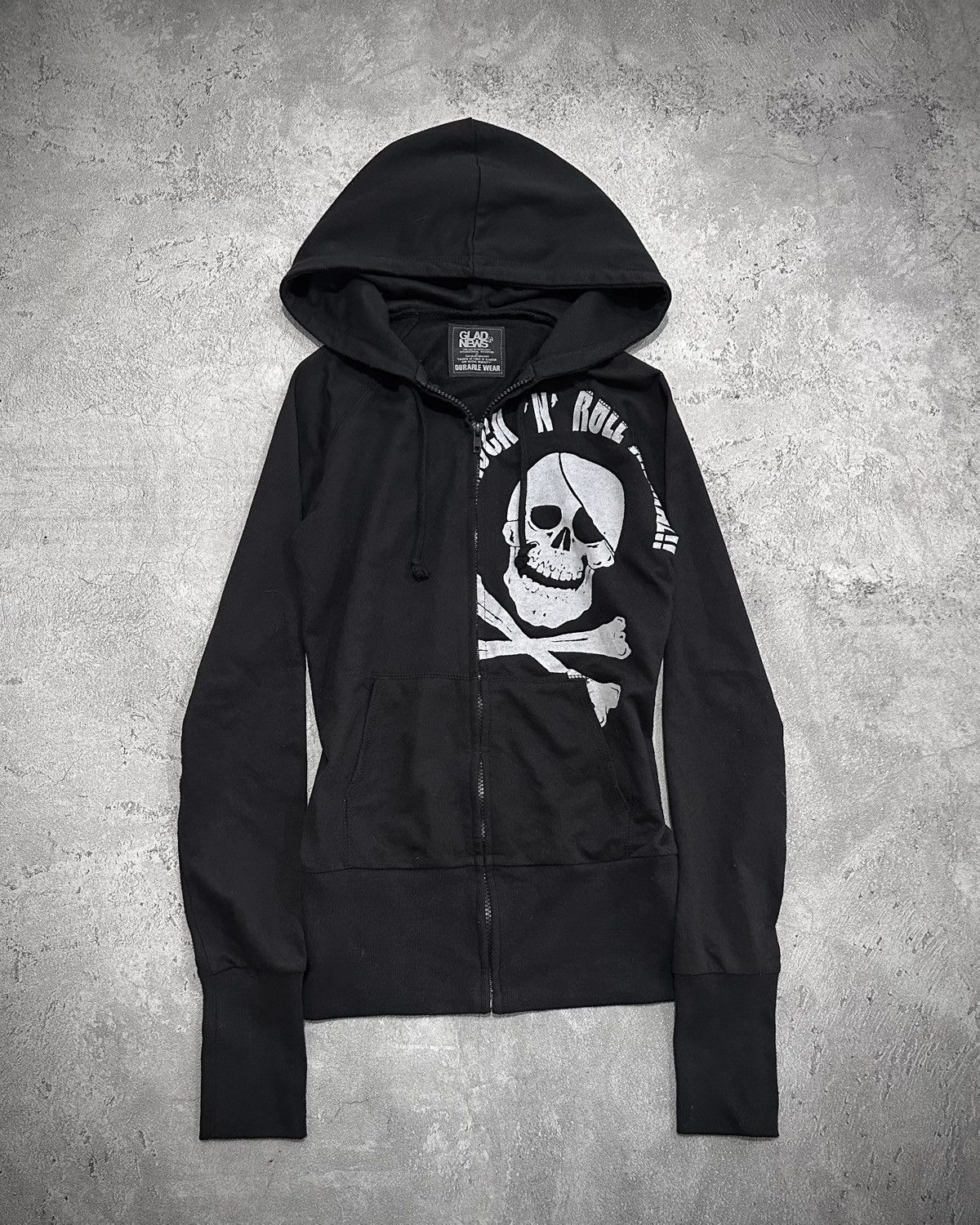 Japanese Brand Glad News Skull Cross Zip Hoodie Size US S / EU 44-46 / 1 - 1 Thumbnail