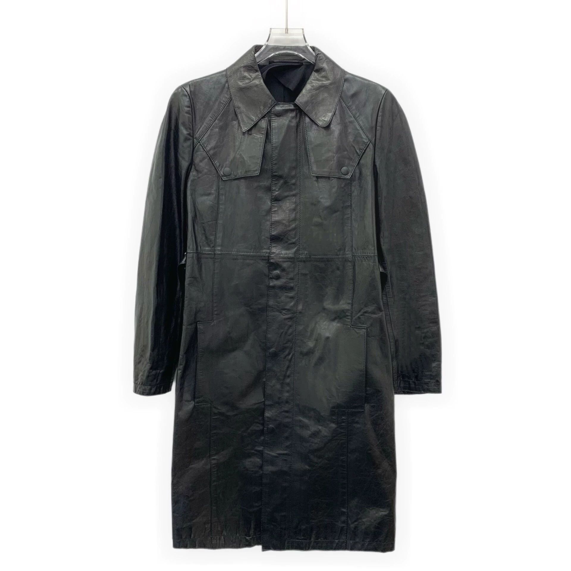 Maison Margiela JW0742 Maison Margiela Black Leather Lapel Long Sleeve Size US XS / EU 42 / 0 - 1 Thumbnail