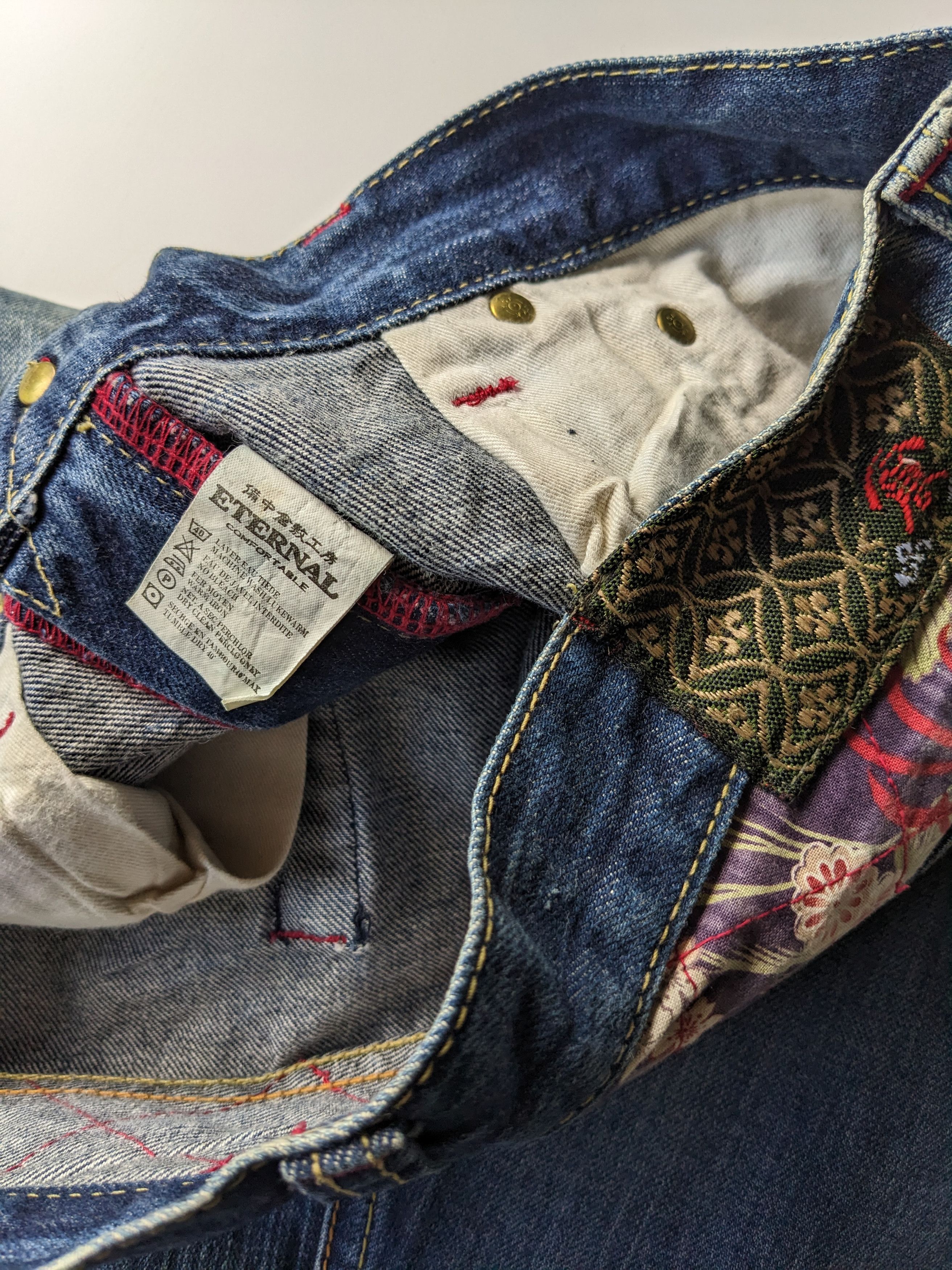 Eternal Eternal Karakuri thunder patchwork faded jeans Size US 30 / EU 46 - 11 Thumbnail