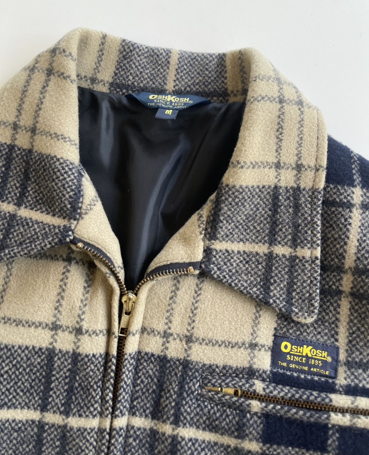 Japanese Brand Oshkosh Classic Wool Plaid Zipper Jacket Size US M / EU 48-50 / 2 - 7 Thumbnail