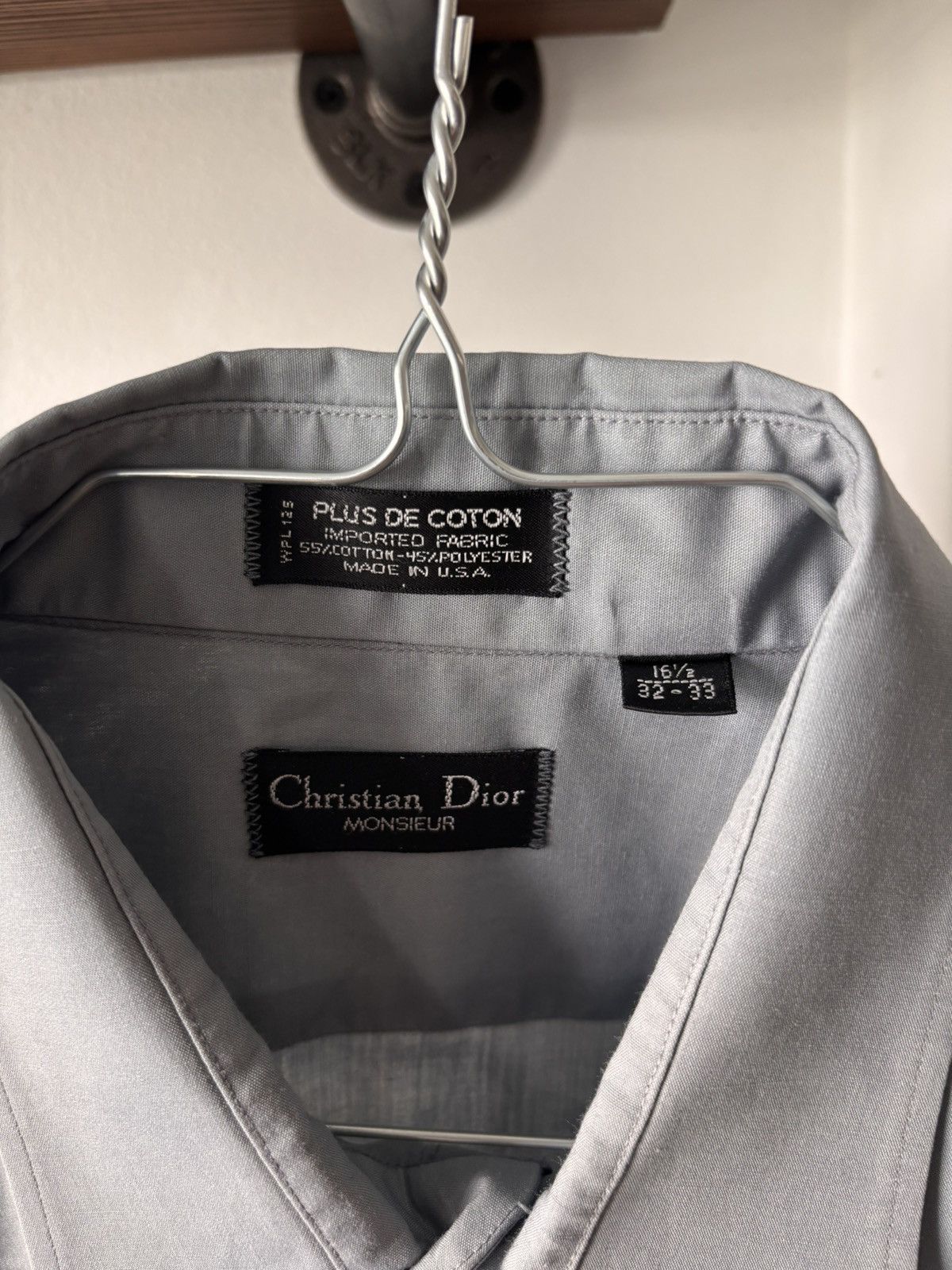 Christian Dior Monsieur Vintage Dior Dress Shirt - Blue/Grey Size US L / EU 52-54 / 3 - 2 Thumbnail