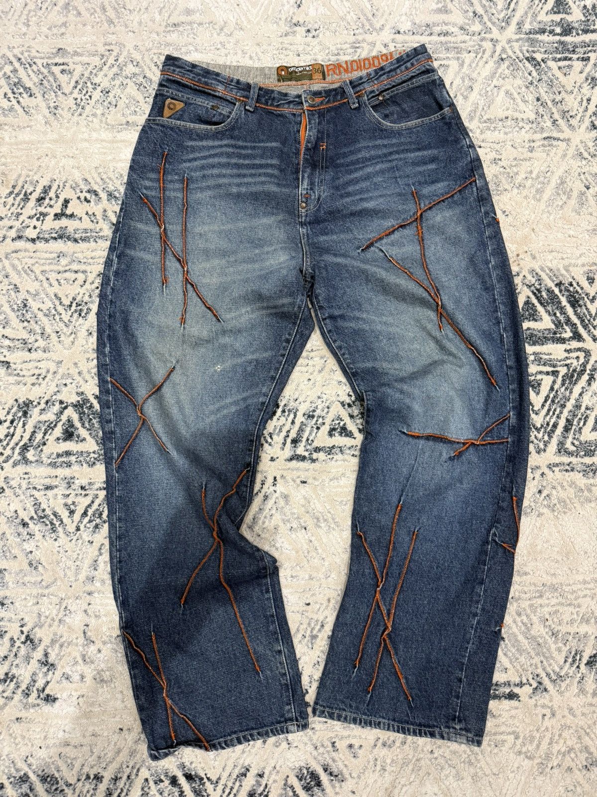 Akademiks Y2K Akademiks Baggy Fit Orange Stitched Accents Size US 36 / EU 52 - 2 Thumbnail