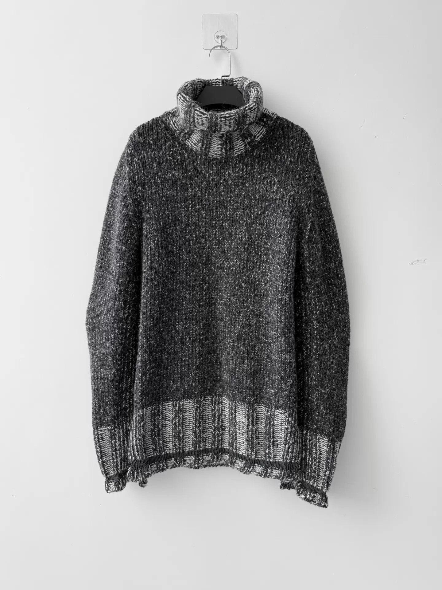MM6 MM6 F/W18 Chunky Knit Turtleneck Sweater Marbled Gray S Size S / US 4 / IT 40 - 1 Thumbnail