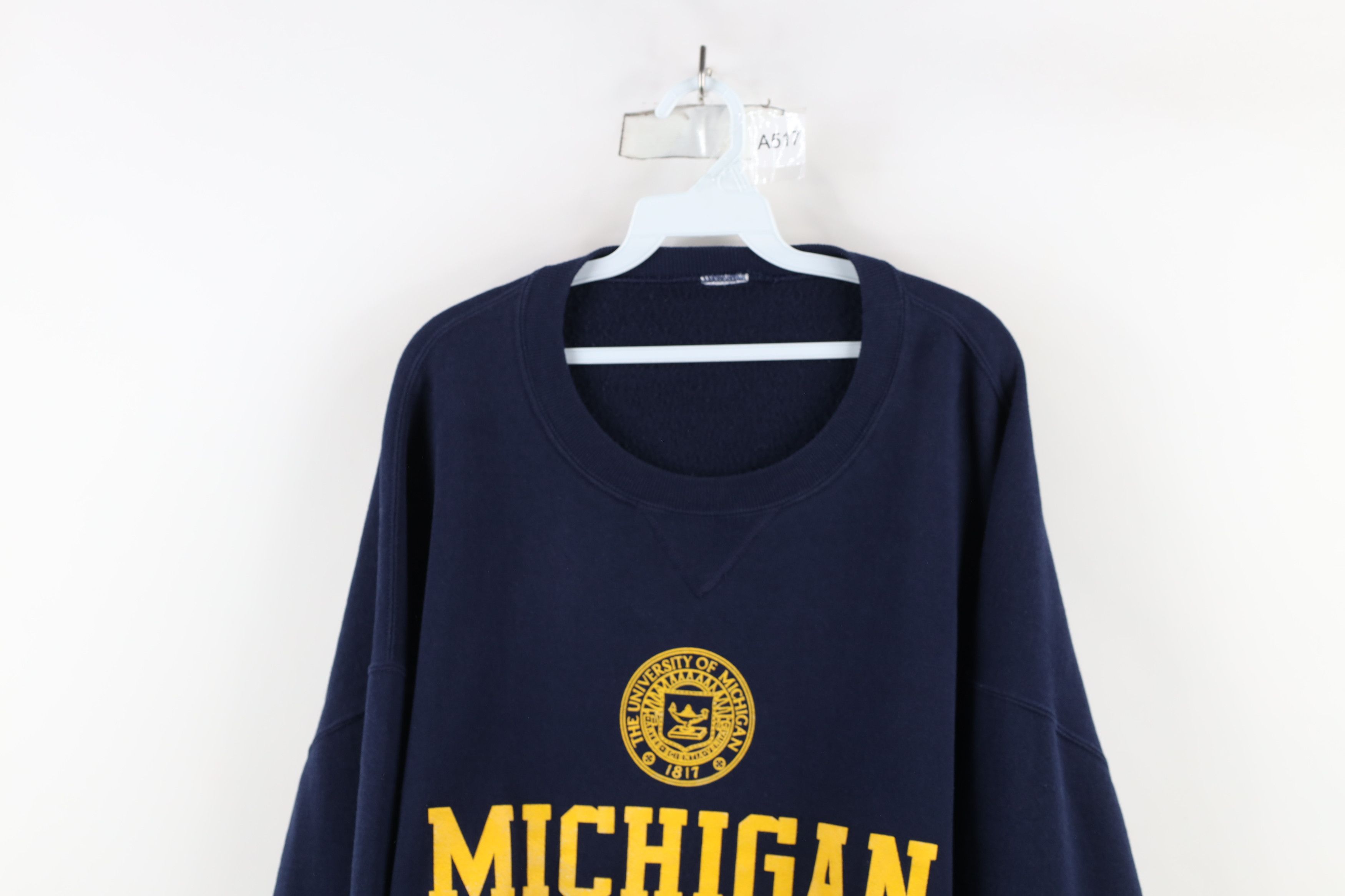 Vintage Vintage 90s Spell University of Michigan Crewneck Sweatshirt Size US XXL / EU 58 / 5 - 2 Thumbnail
