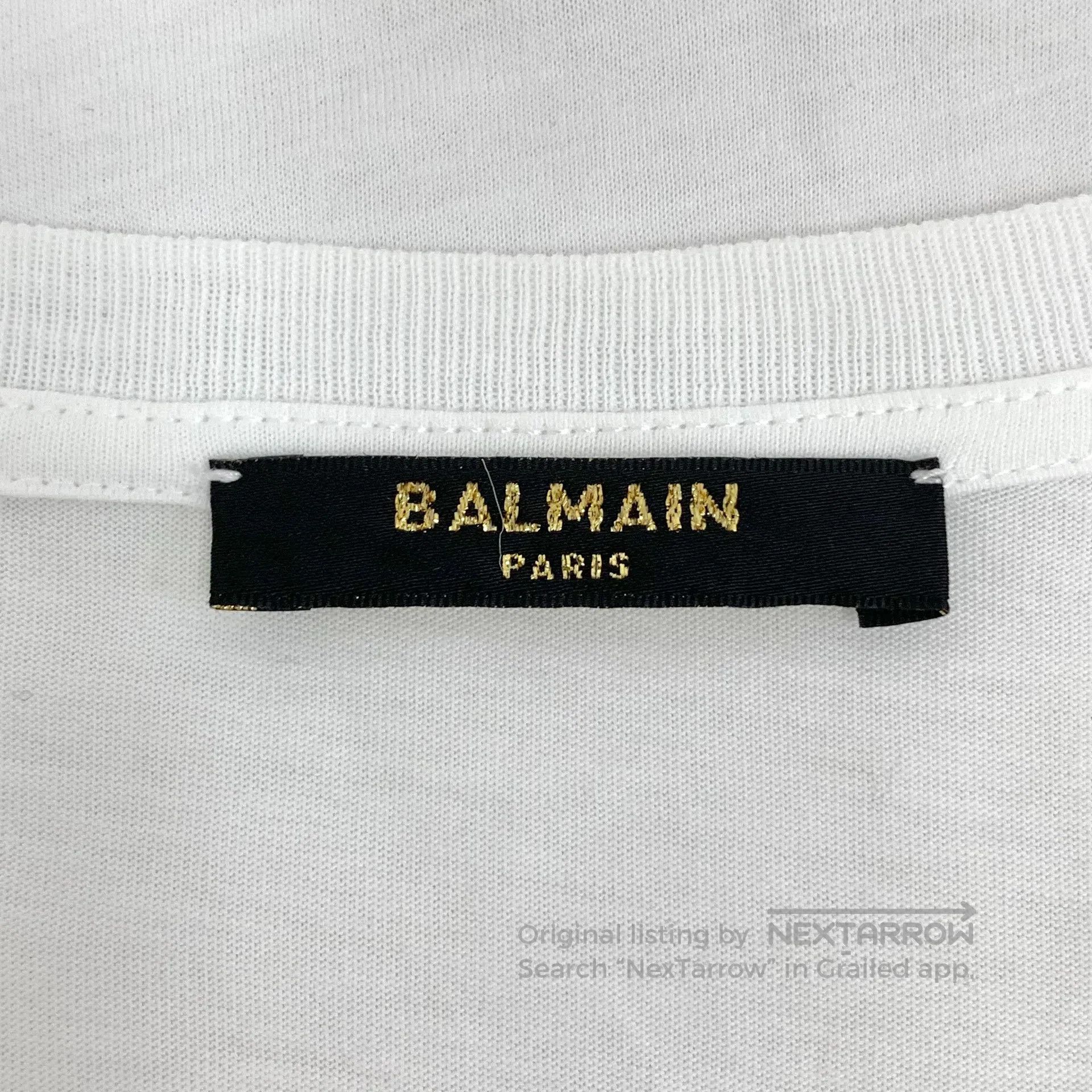 Balenciaga Balenciaga White Logo Letter Printed Cotton Crewneck Short Size US M / EU 48-50 / 2 - 5 Thumbnail