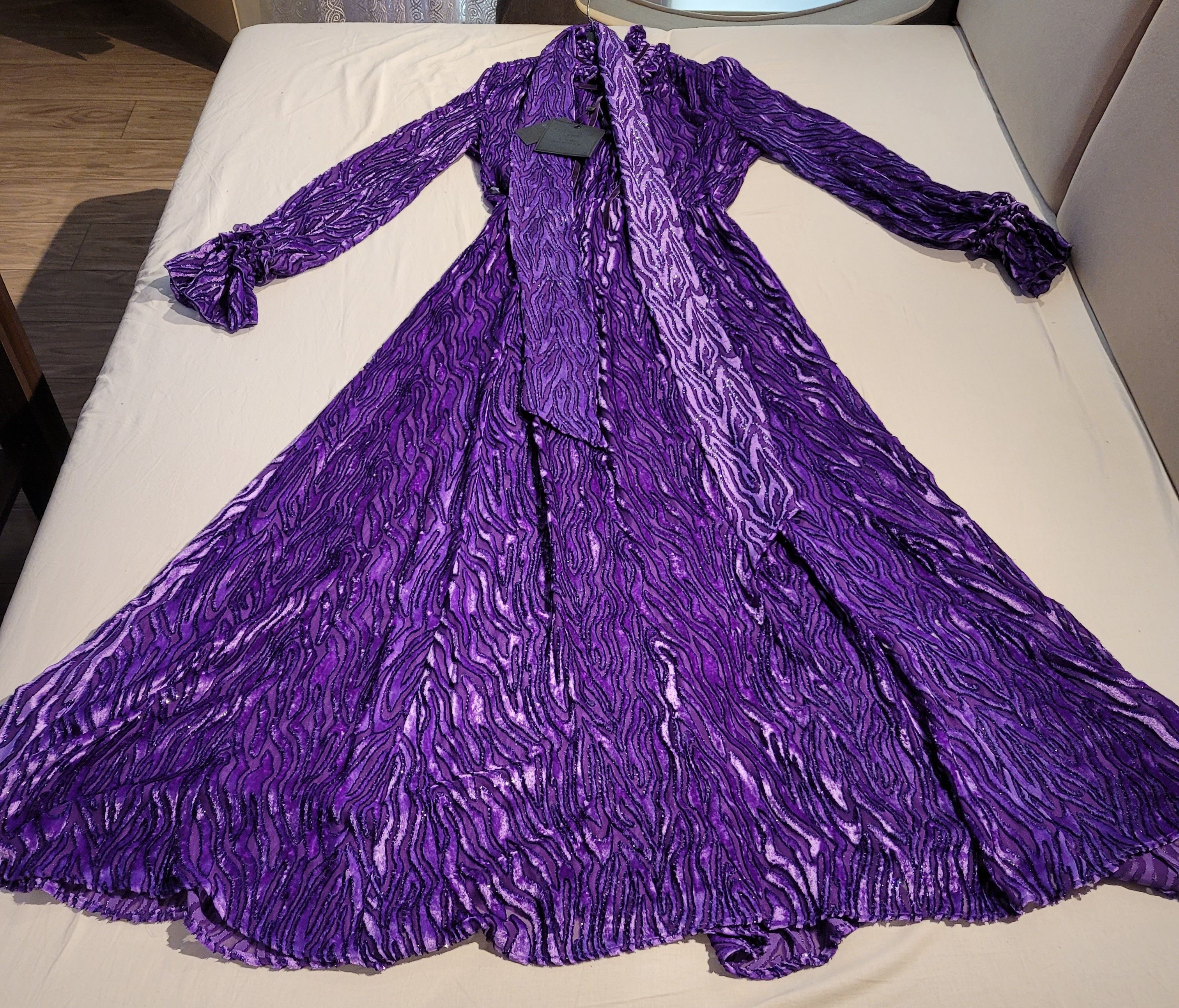 image of Philipp Plein Chiffon Gipsy Dress in Purple, Women's (Size Large)