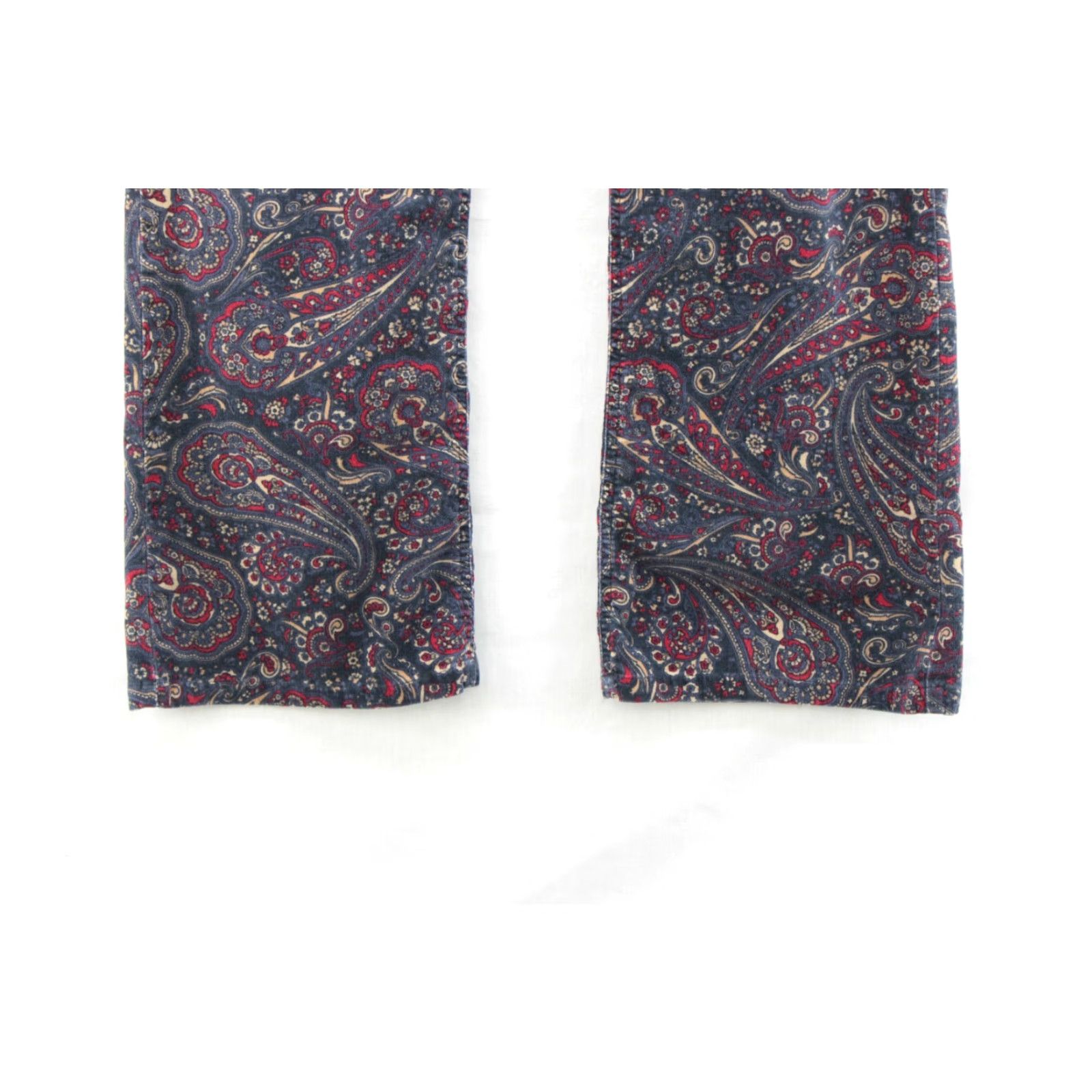 Tommy Hilfiger VINTAGE Tommy Hilfiger Corduroy Pants Womens 14 Navy Paisley Bootcut Trousers Y2K Size 36" / US 14 / IT 50 - 3 Thumbnail
