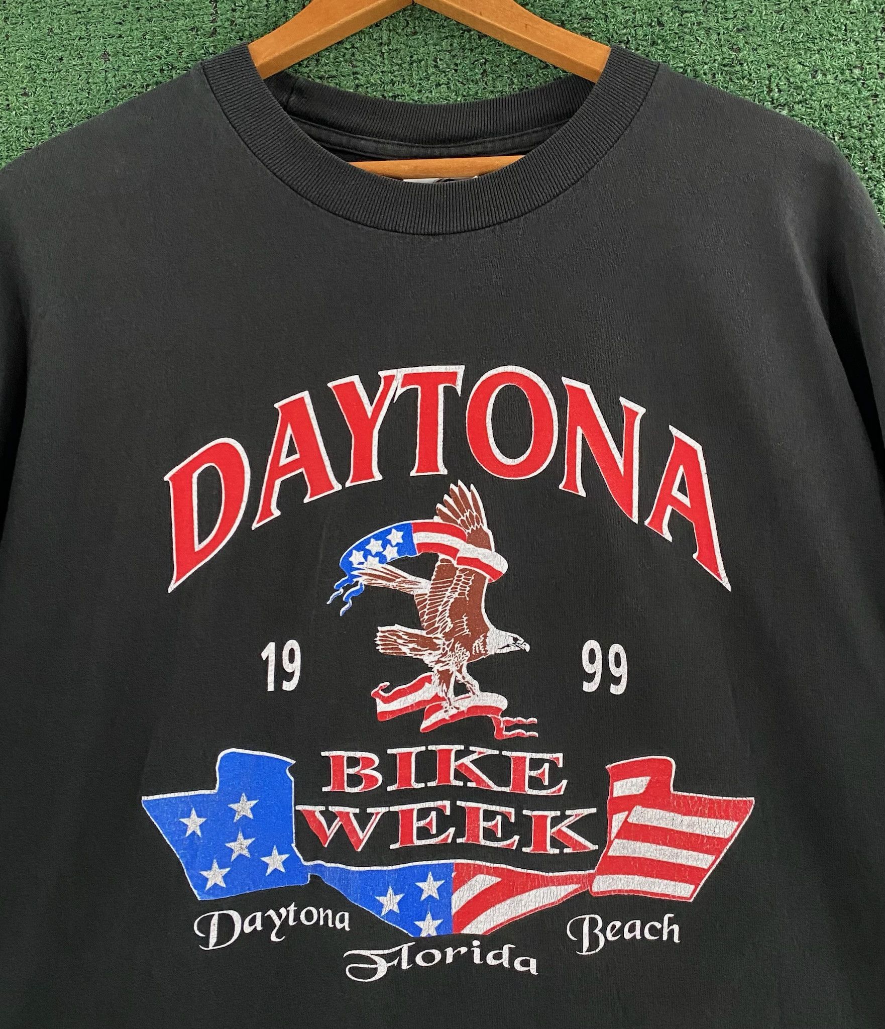 Jerzees 90’s Eagle Daytona Bike Week Double Sided T-Shirt XL Size US XL / EU 56 / 4 - 2 Thumbnail