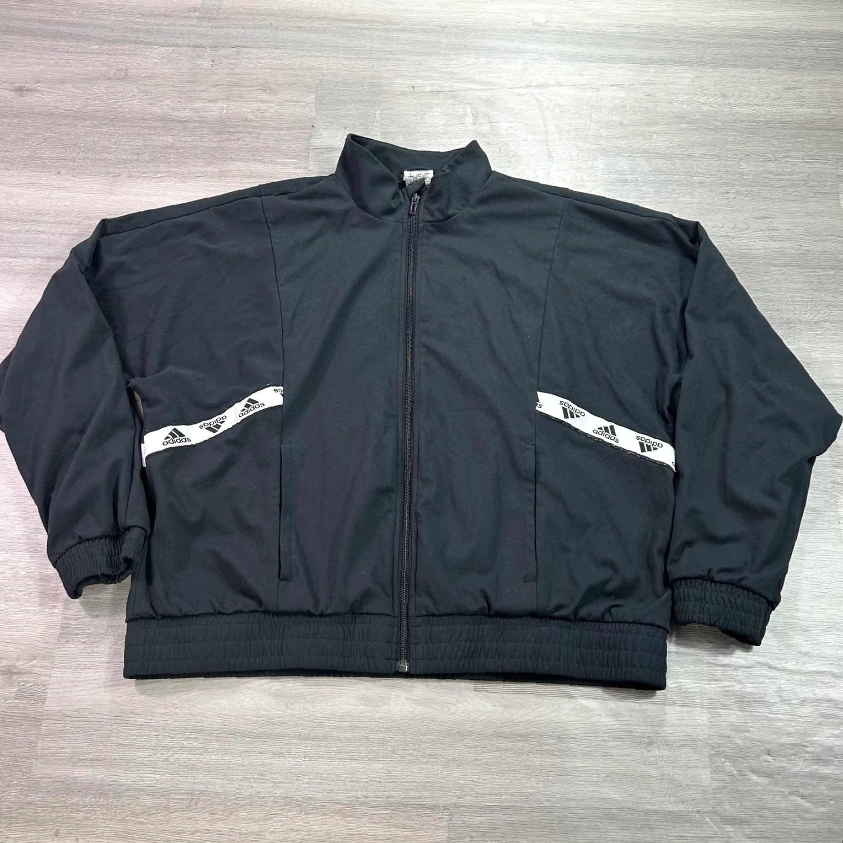 Adidas Adidas Track Jacket Womens L Black Full Zip Lined Oversized GJ0491 Size L / US 10 / IT 46 - 2 Thumbnail
