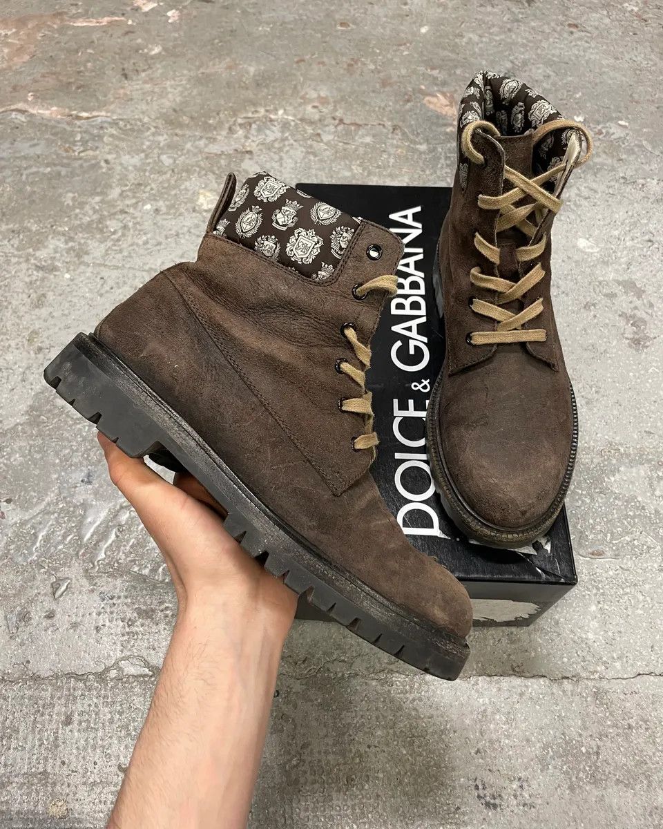 Dolce & Gabbana 2000s Dolce & Gabbana Brown Premium Leather Boots Size US 9 / EU 42 - 1 Thumbnail