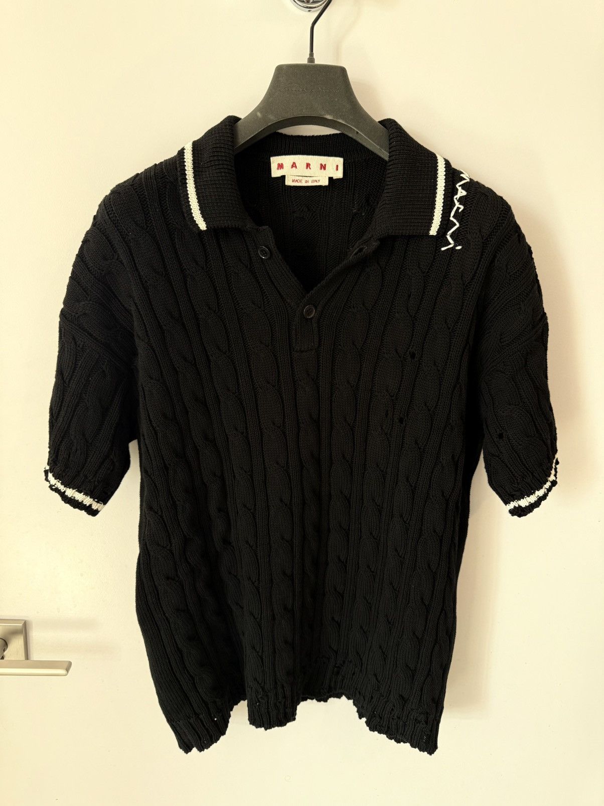 Marni Marni Logo Knit Polo Shirt - 46 Size US S / EU 44-46 / 1 - 1 Thumbnail