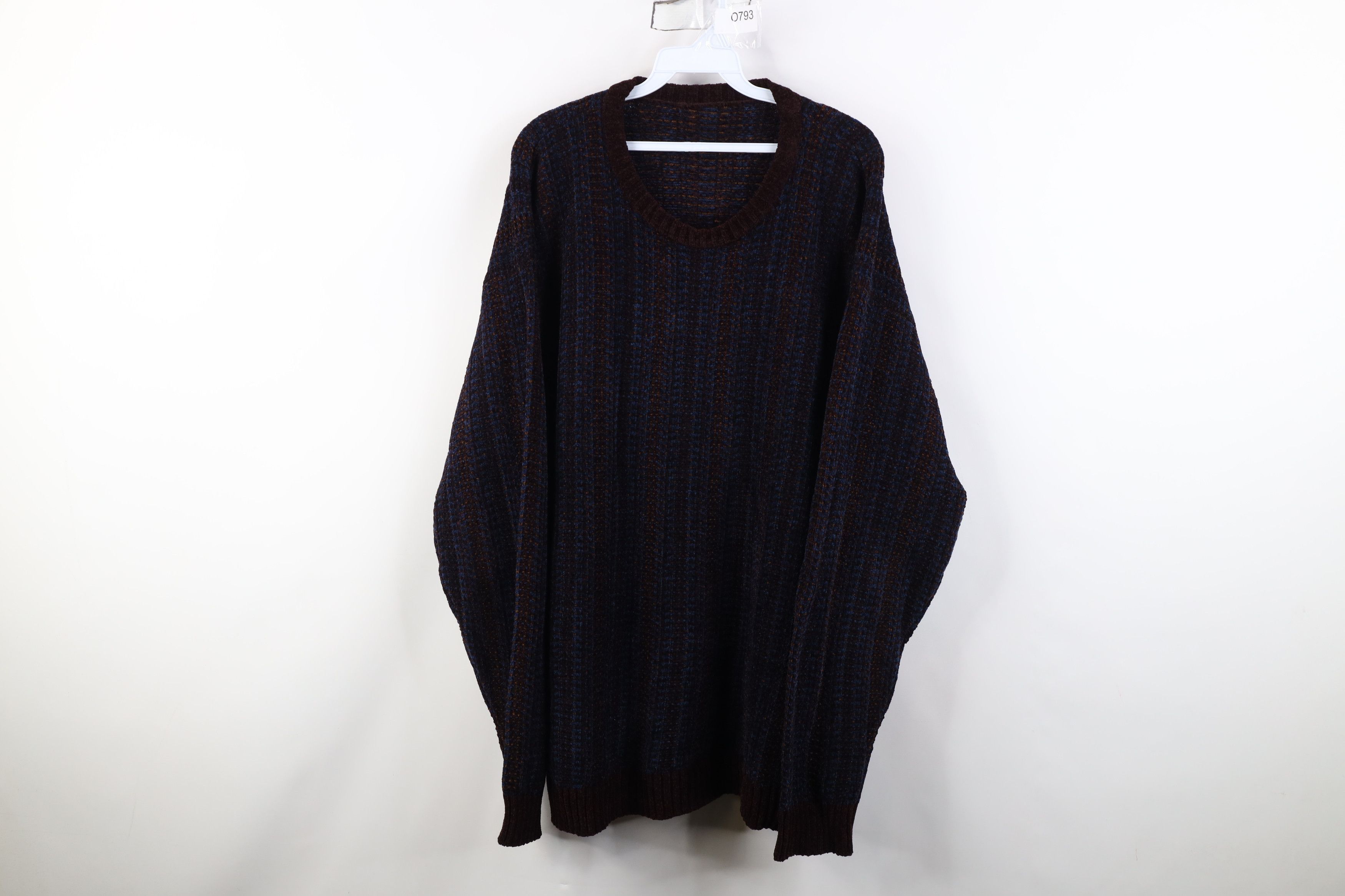 Vintage Vintage 90s Streetwear Striped Fleece Knit Crewneck Sweater Size US XL / EU 56 / 4 - 1 Thumbnail