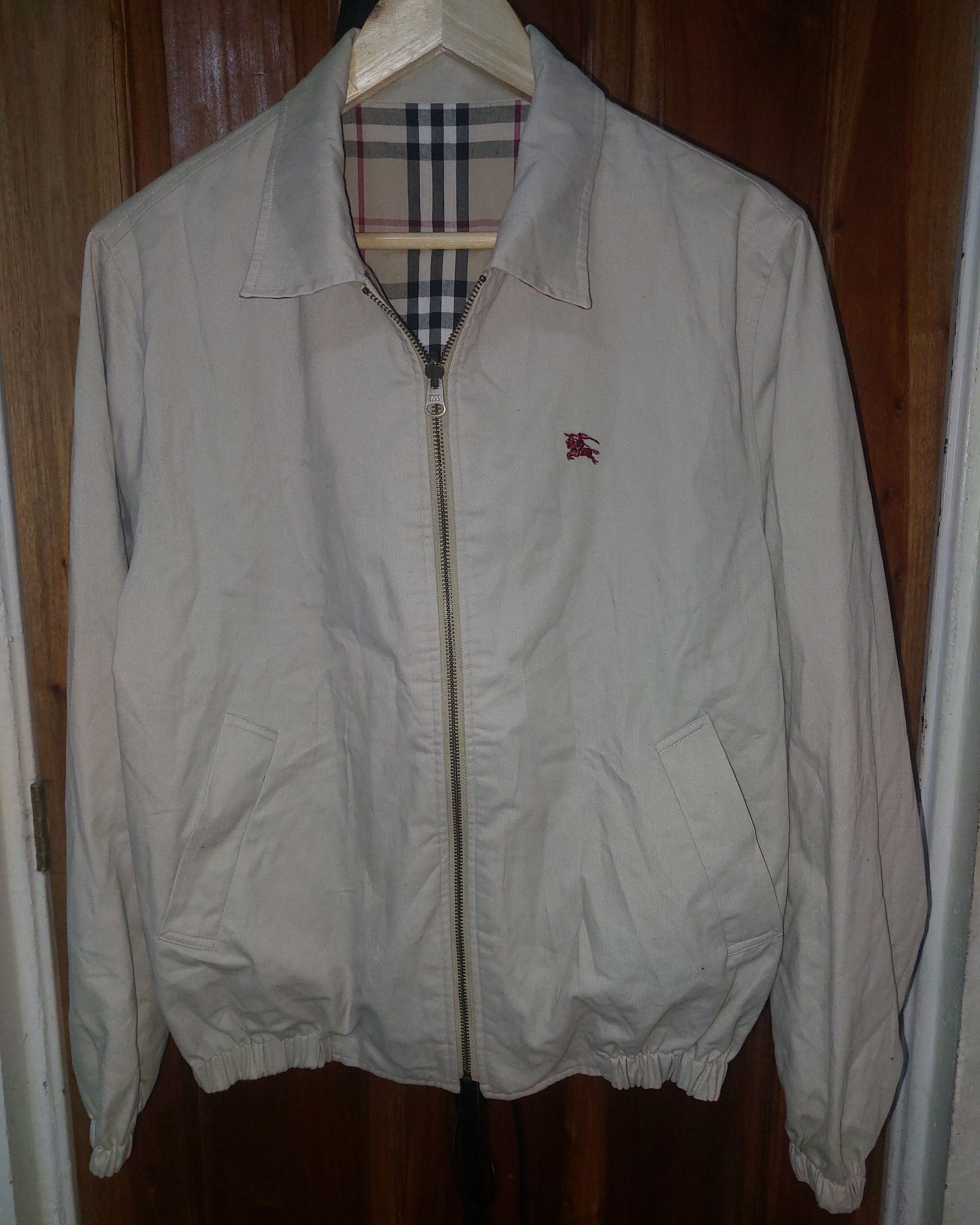 image of Burberry Nova Plaid Reversible Jacket in Beige, Men's (Size Small)