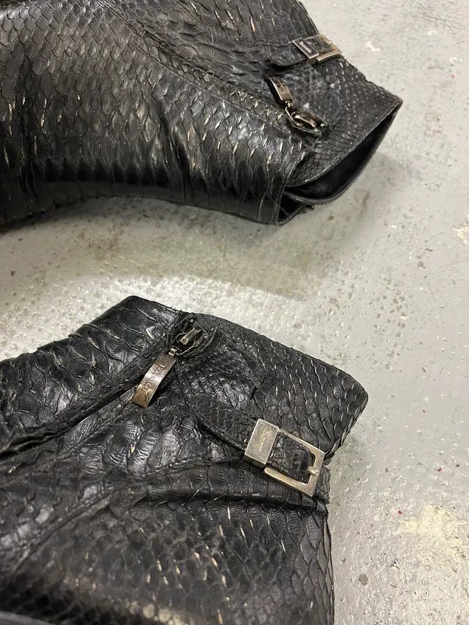 Vintage Cesare Paciotti Black Python Leather Chelsea Boots Size US 10 / EU 43 - 5 Thumbnail