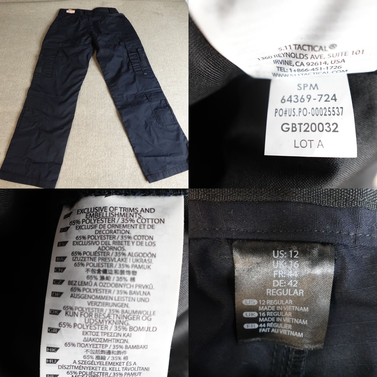 Vintage 5.11 Tactical Womens Pants 12 Blue Solid Cargo Taclite EMS Relaxed Fit NEW Size 34" / US 12 / IT 48 - 8 Thumbnail