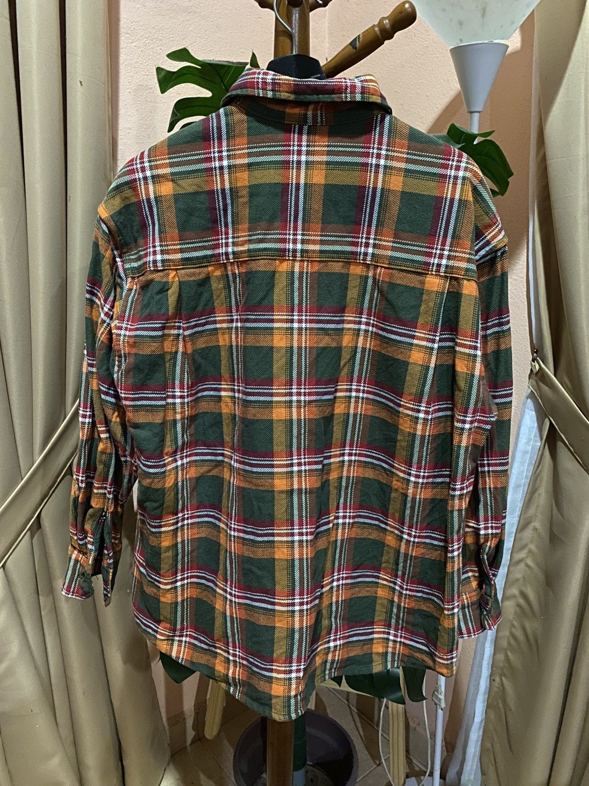 GU Vintage GU Japan Flannel Shirt Green Orange Plaid Medium Size US M / EU 48-50 / 2 - 7 Thumbnail
