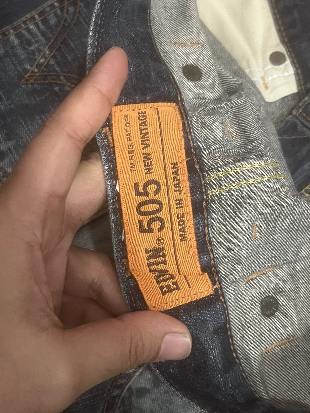 Vintage Edwin 505 Dark Faded Ripped Buckle Back Selvedge Flare Jeans Size US 30 / EU 46 - 19 Thumbnail