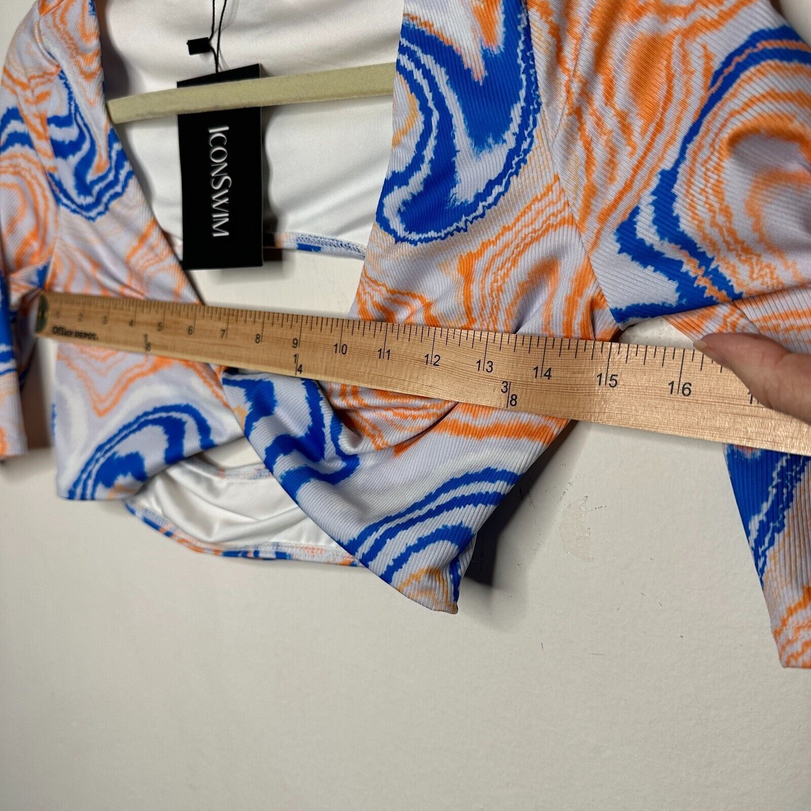 Other NWT Icon Swim Blue Orange Sunset Dive Wave Twist Front Top S Size S / US 4 / IT 40 - 7 Thumbnail
