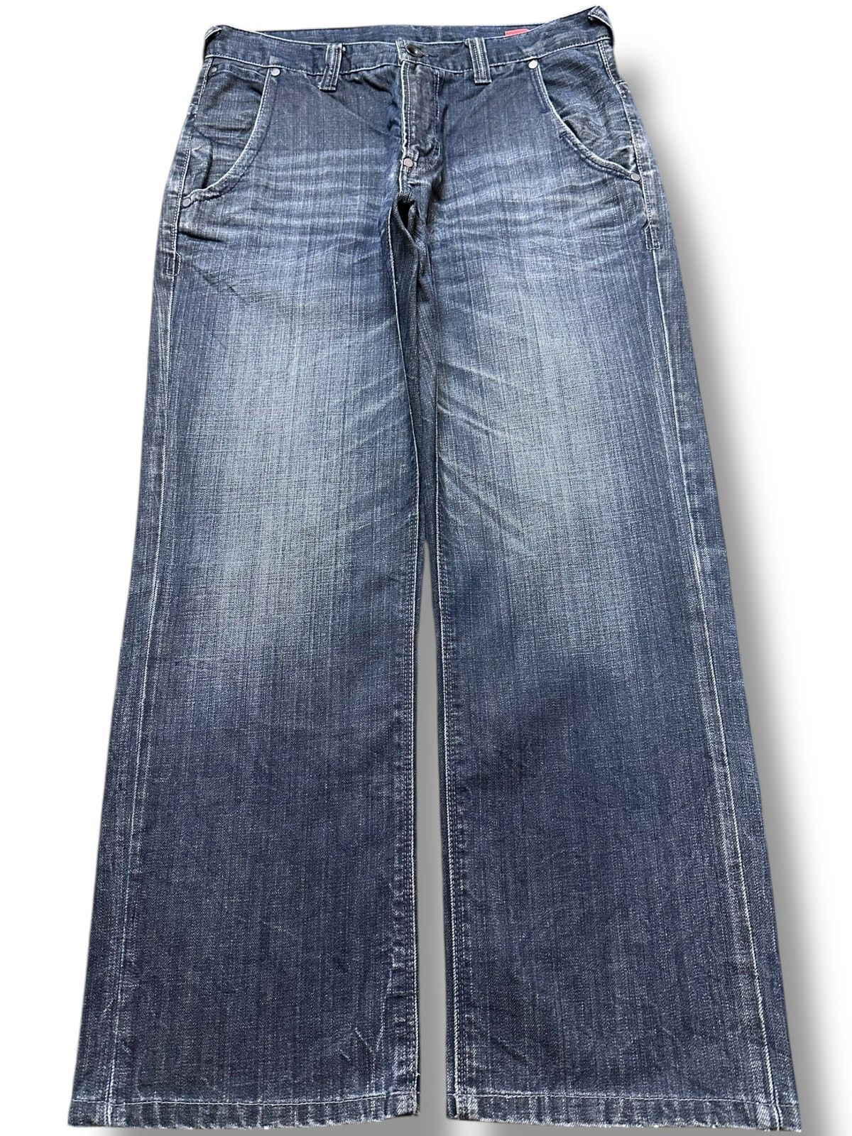 Purple Brand Vintage UJ Jeans Faded Whiskers Honeycomb Grunge Denim Size US 33 - 1 Thumbnail