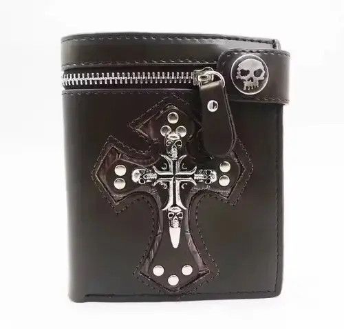 Other Brown Color PU Leather Punk Gothic Skull Cross Size ONE SIZE - 1 Thumbnail