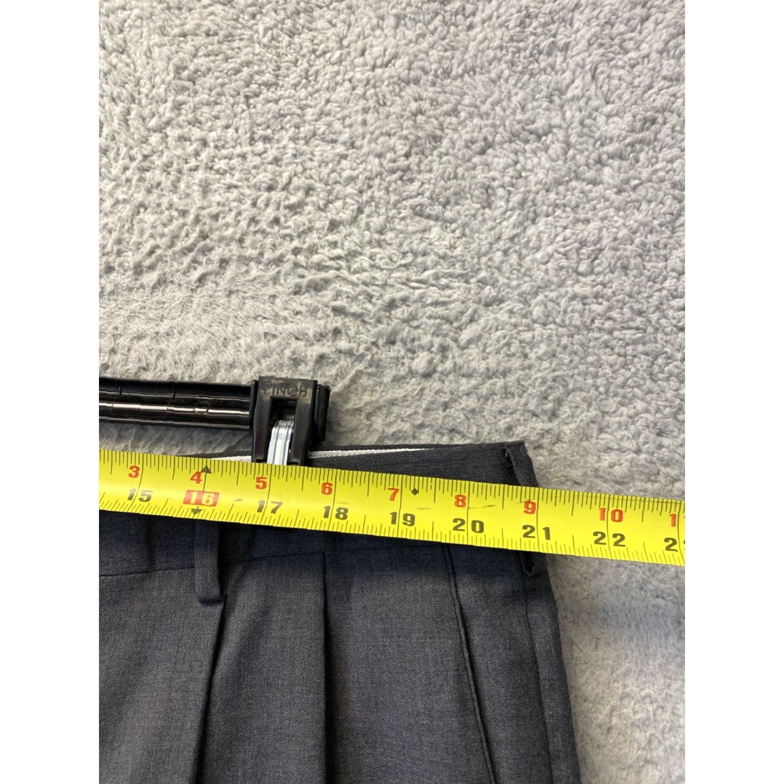 Zanella Dress Pants Mens 42 Solid Gray Wool Pleated Front Zip 100% Wool Made in Italy