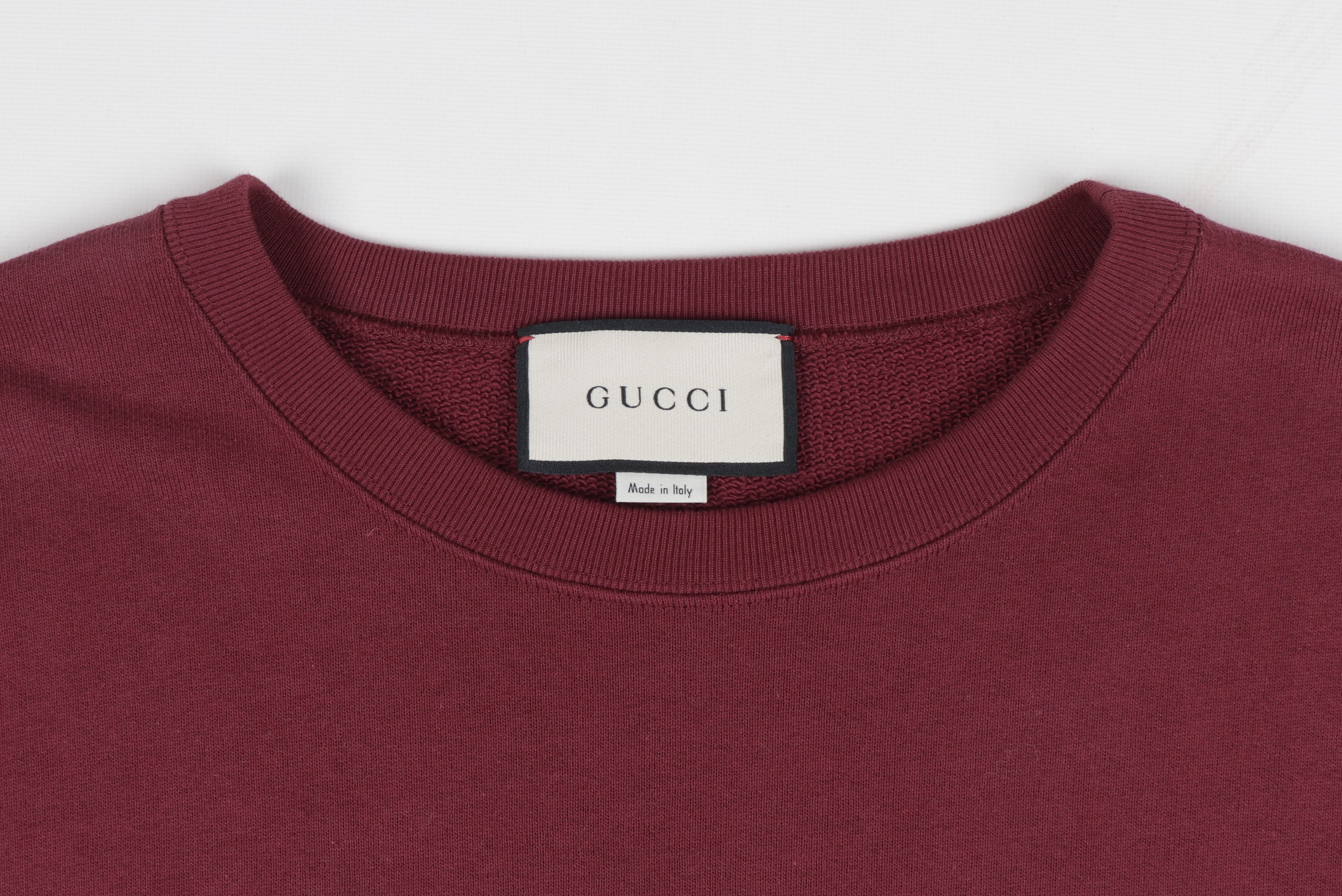 Gucci GUCCI Burgundy Cotton Sweatshir with Logo 'Original Gucci' Size US L / EU 52-54 / 3 - 9 Thumbnail